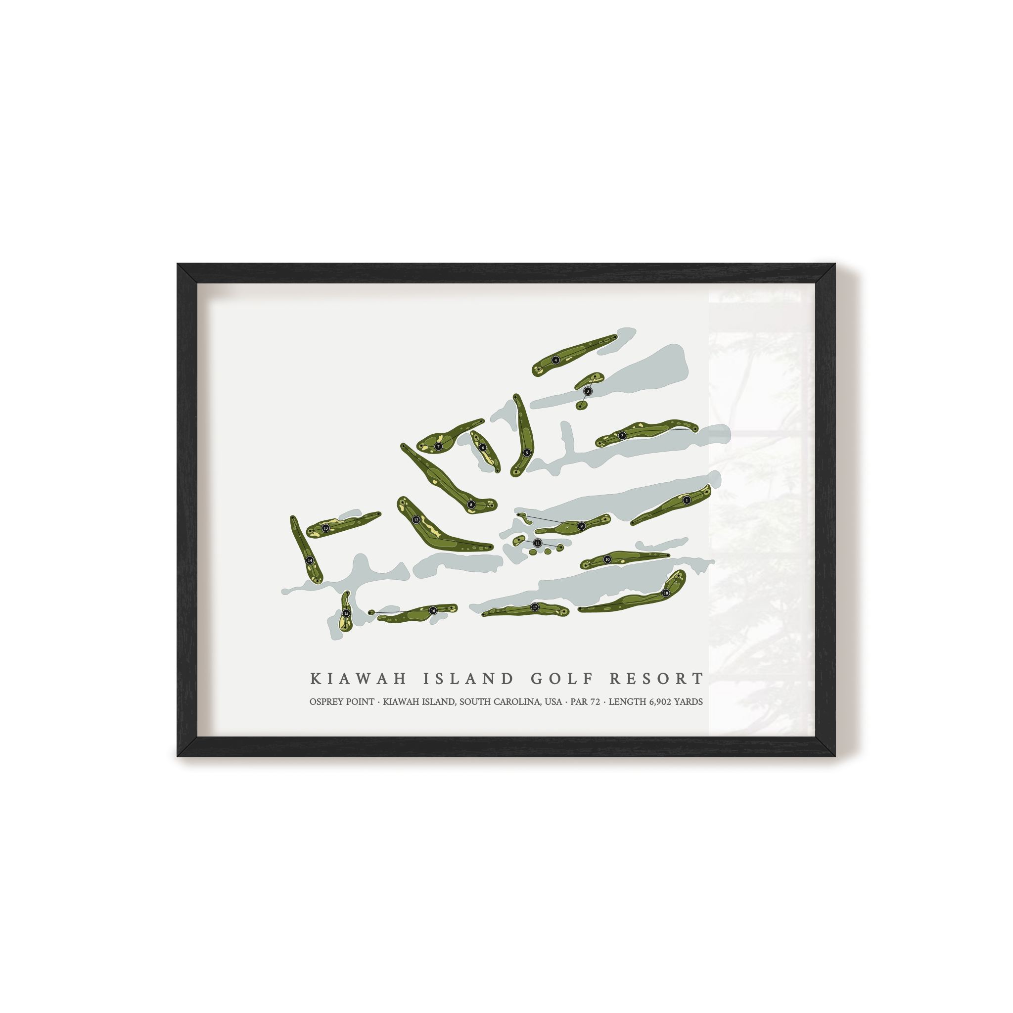 Kiawah Island Golf Resort - Osprey Point | Golf Course Map | Black Frame