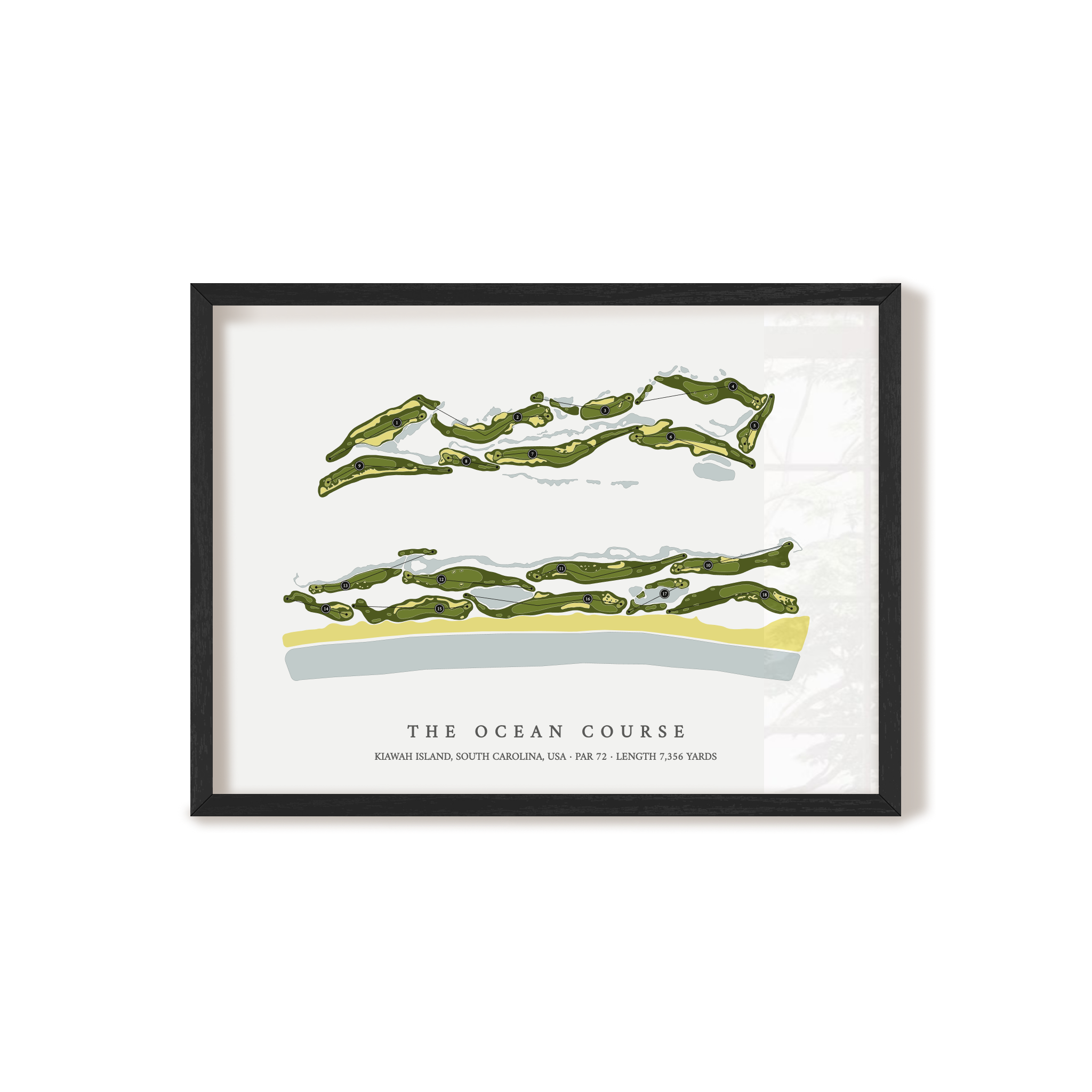 Kiawah Island Golf Resort - The Ocean Course | Golf Course Print | Black Frame