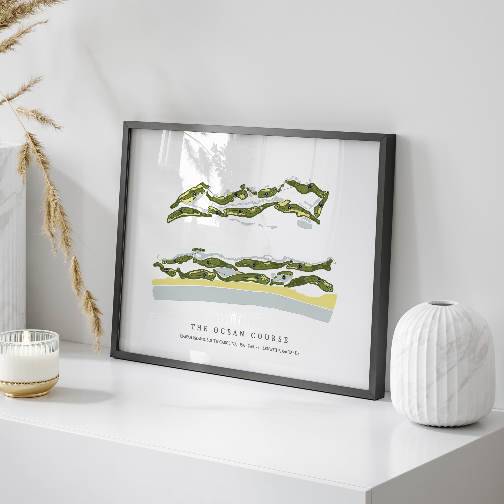 Kiawah Island Golf Resort - The Ocean Course | Golf Course Print | On Table