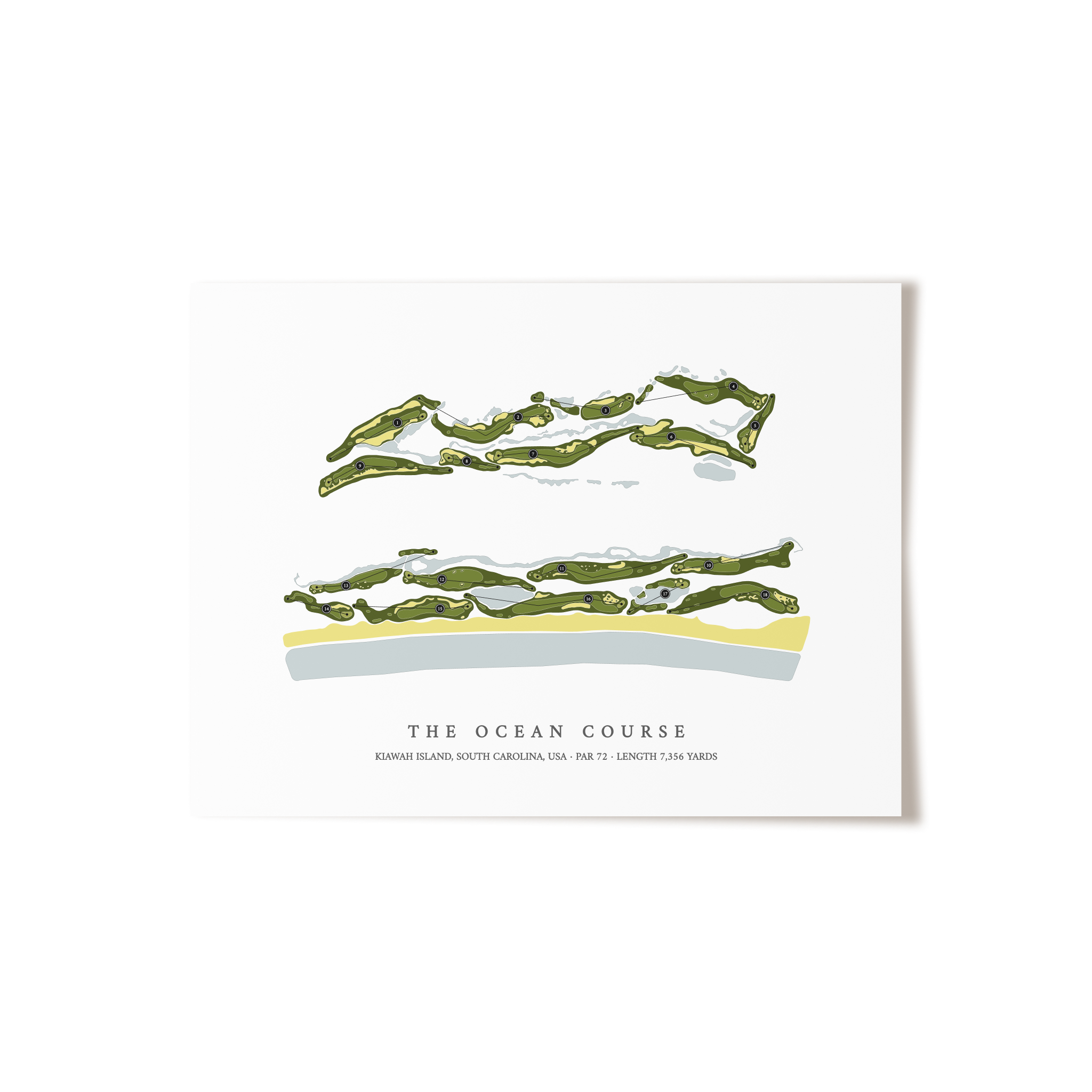 Kiawah Island Golf Resort - The Ocean Course | Golf Course Print | Unframed