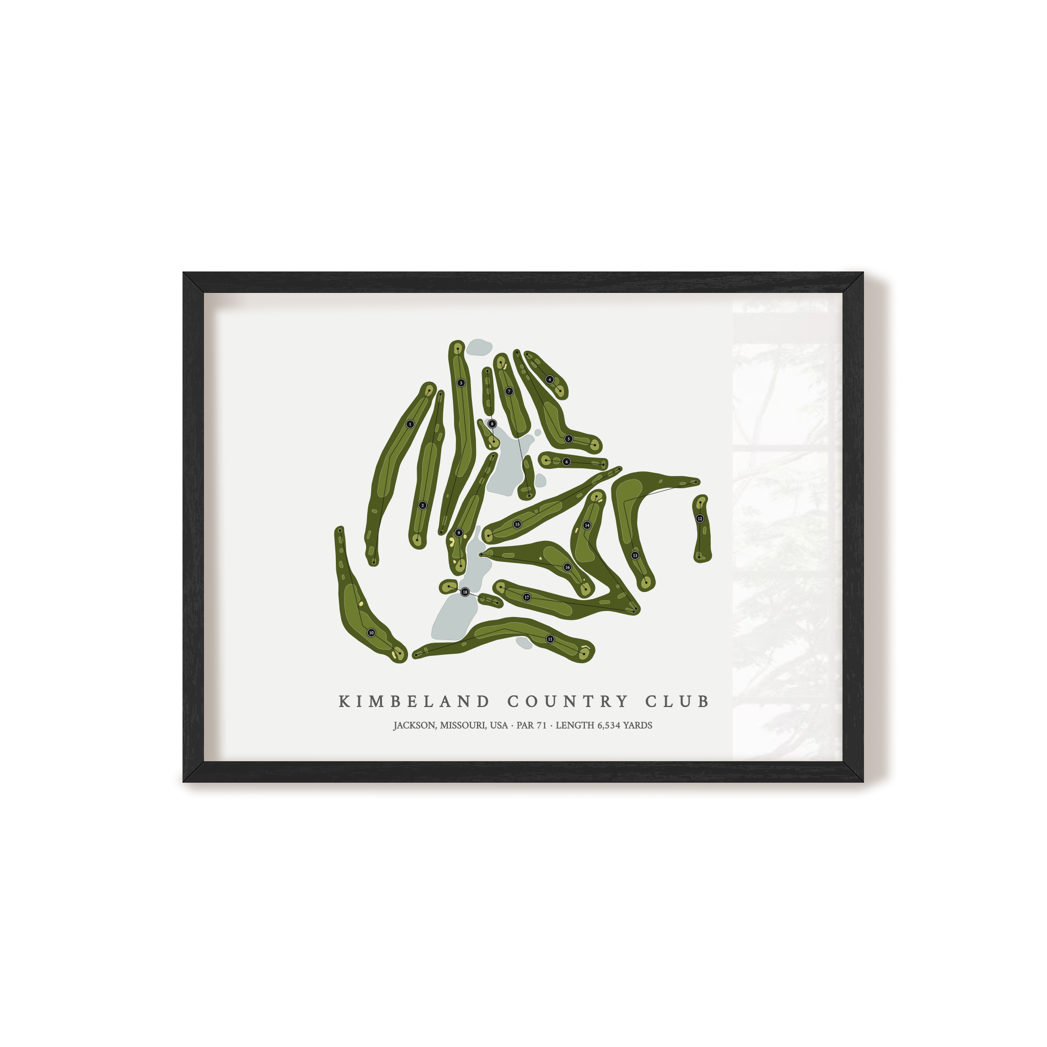 Kimbeland Country Club | Golf Course Map | Black Frame