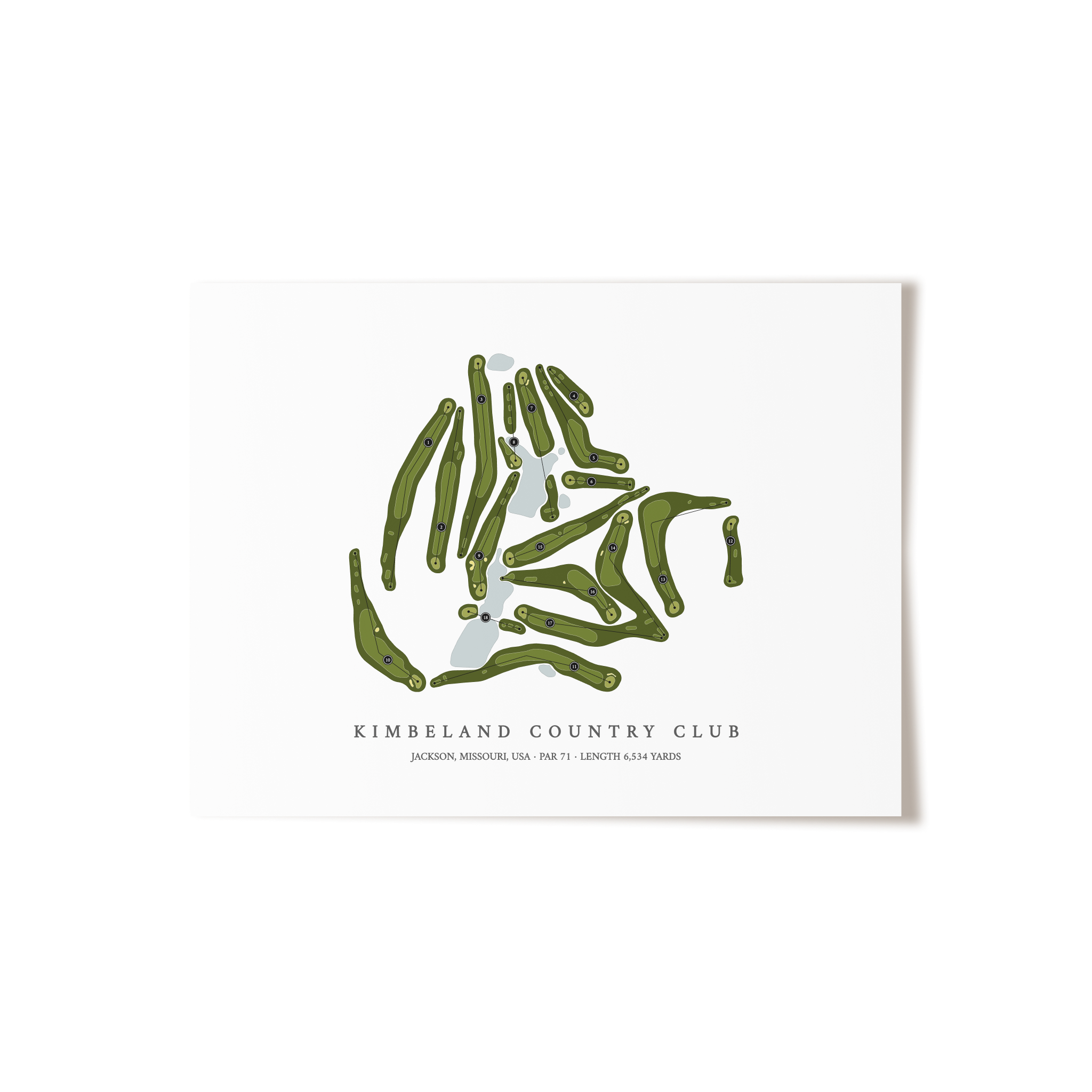 Kimbeland Country Club | Golf Course Map | Unframed
