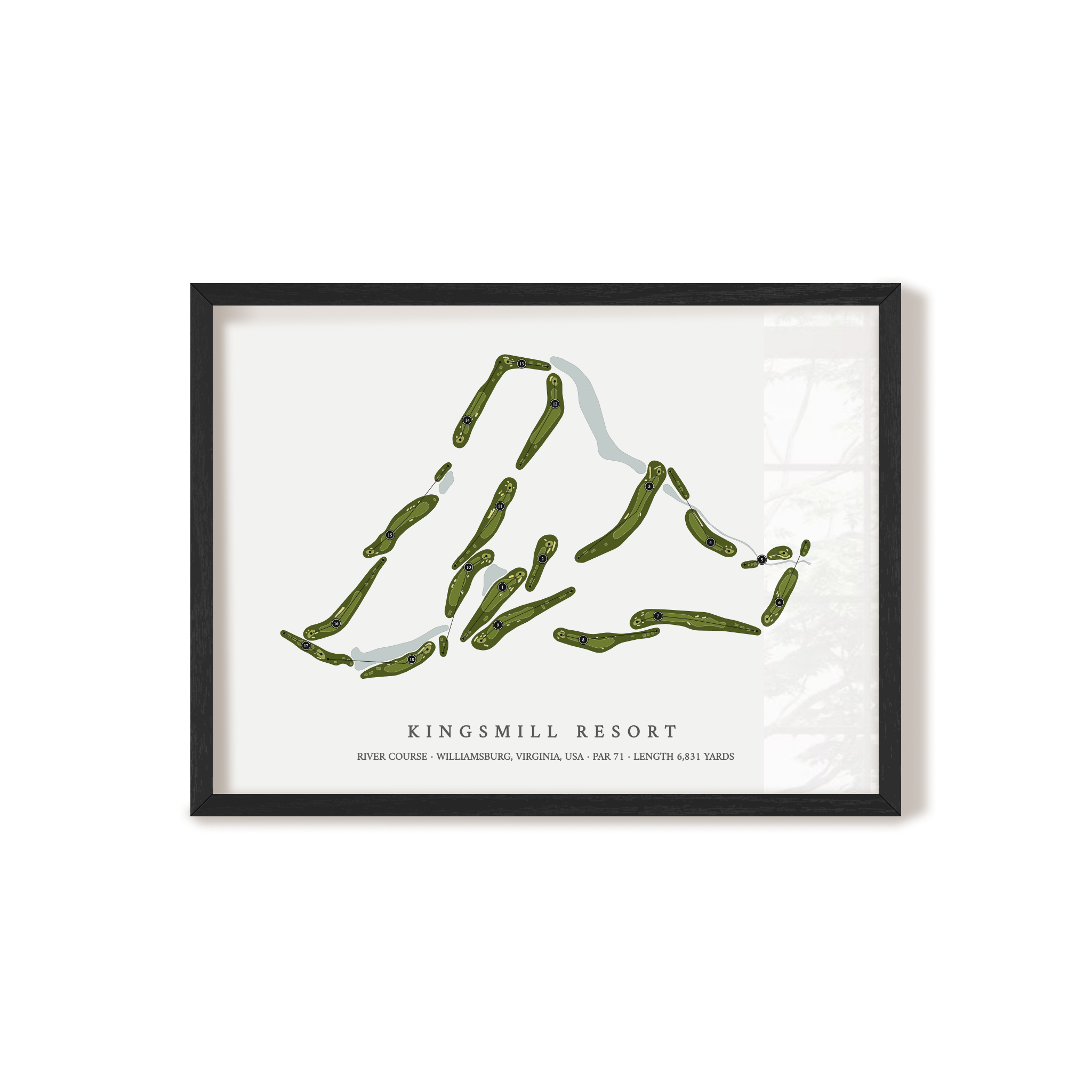 Kingsmill Resort - River Course | Golf Course Map | Black+Frame