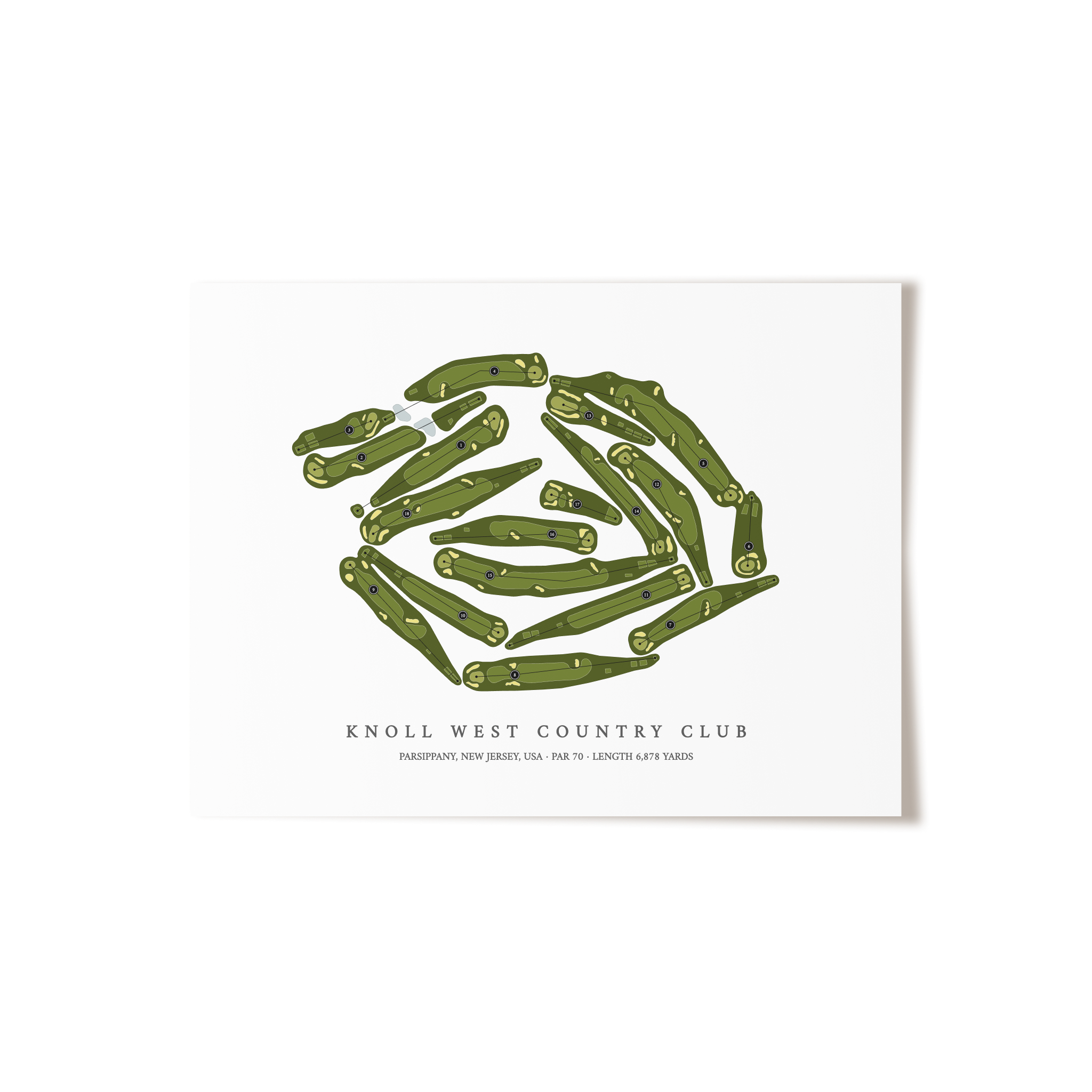 Knoll West Country Club | Golf Course Map | Unframed