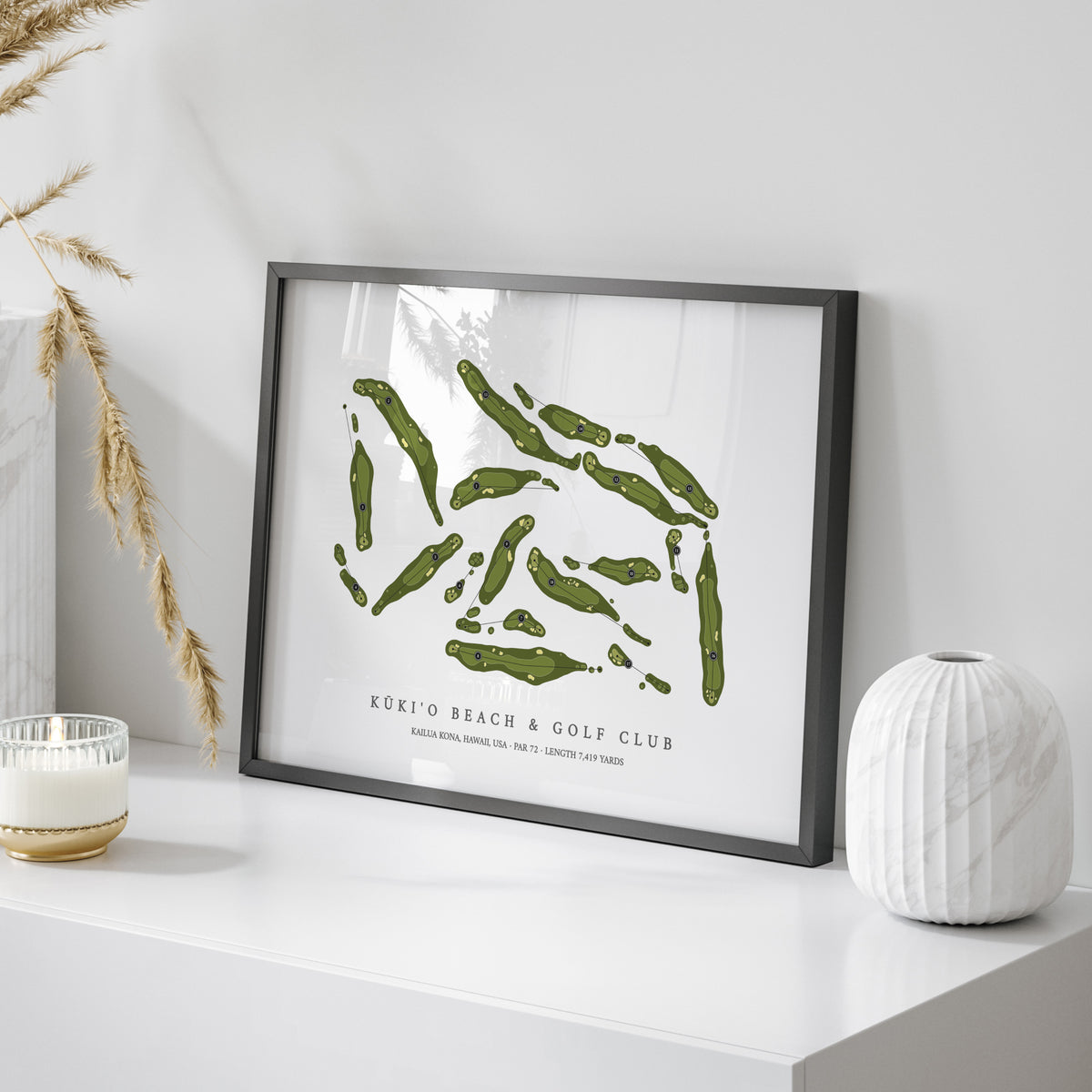 Kuki'o Golf & Beach Club - Championship Course | Golf Course Print | On Table