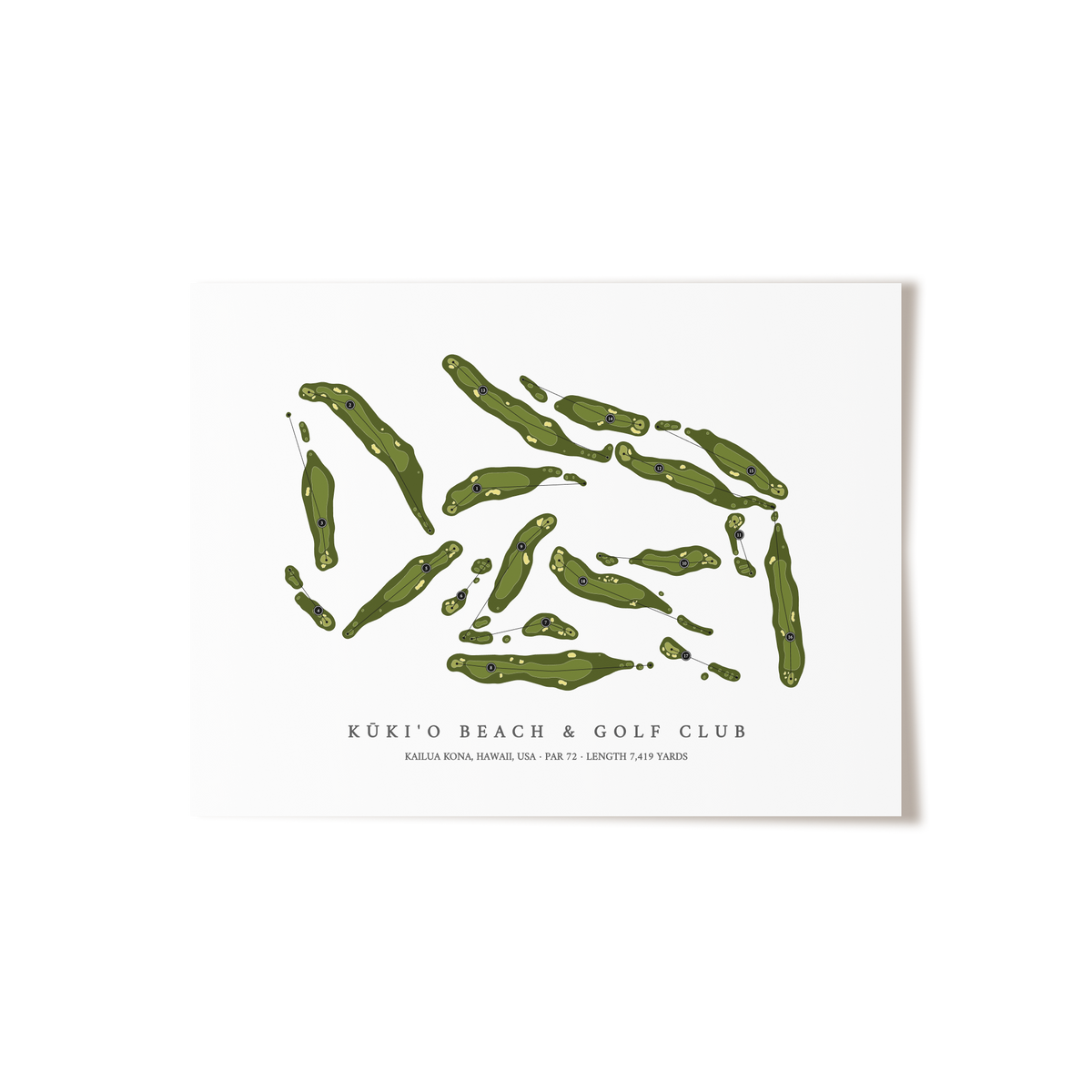 Kuki'o Golf & Beach Club - Championship Course | Golf Course Print | Unframed