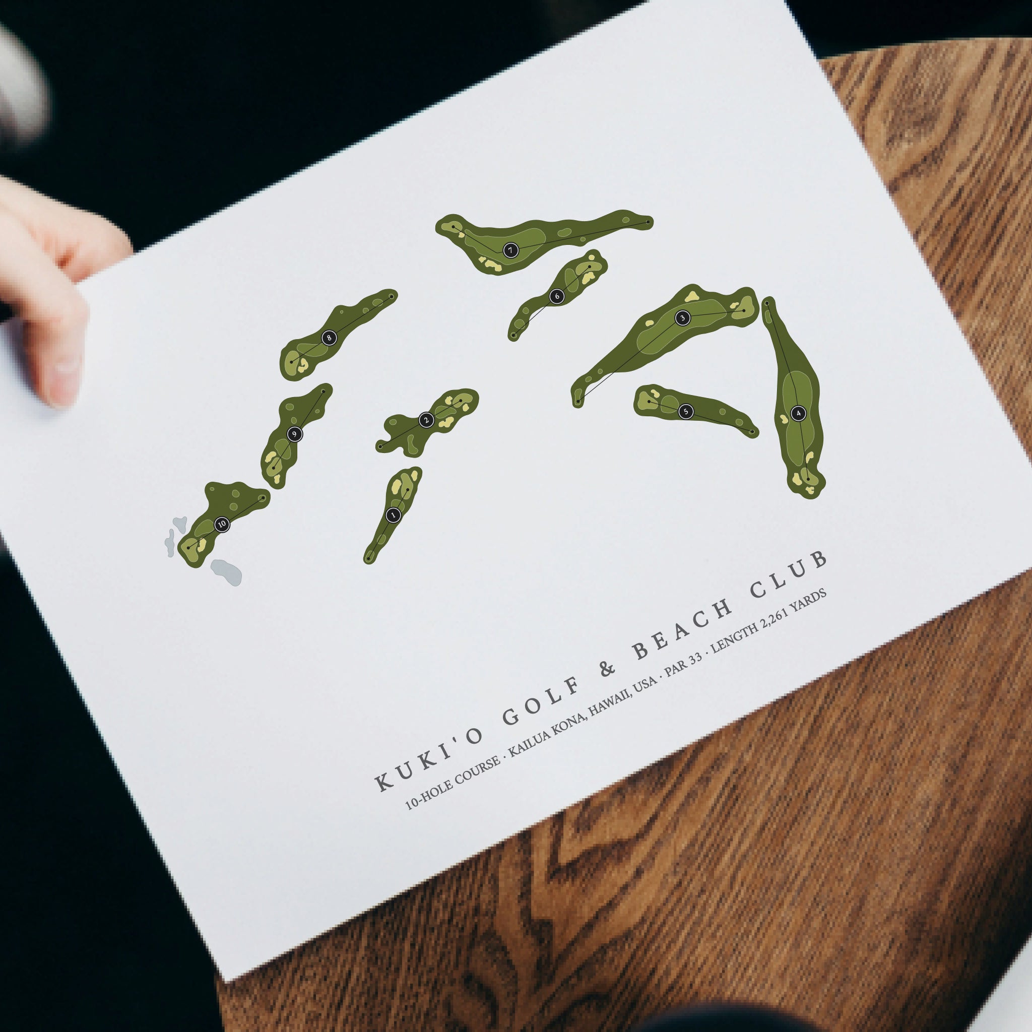 Kuki'o Golf and Beach Club - 10 Hole Course | Golf Course Map | With Laptop