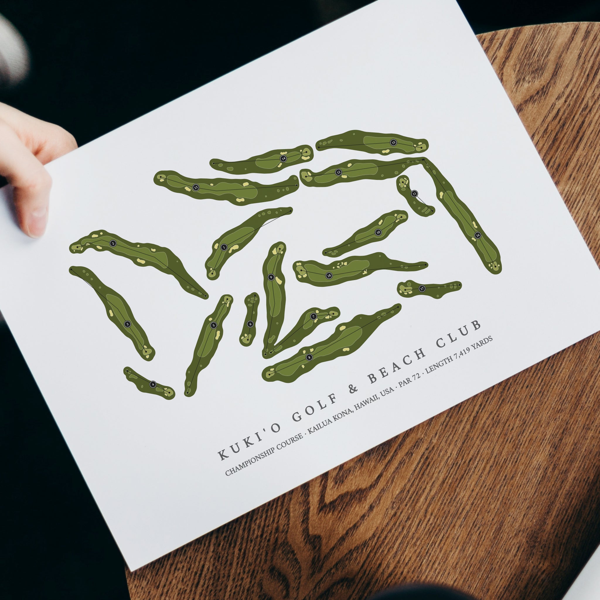 Kuki'o Golf and Beach Club - Championship Course | Golf Course Map | With Laptop