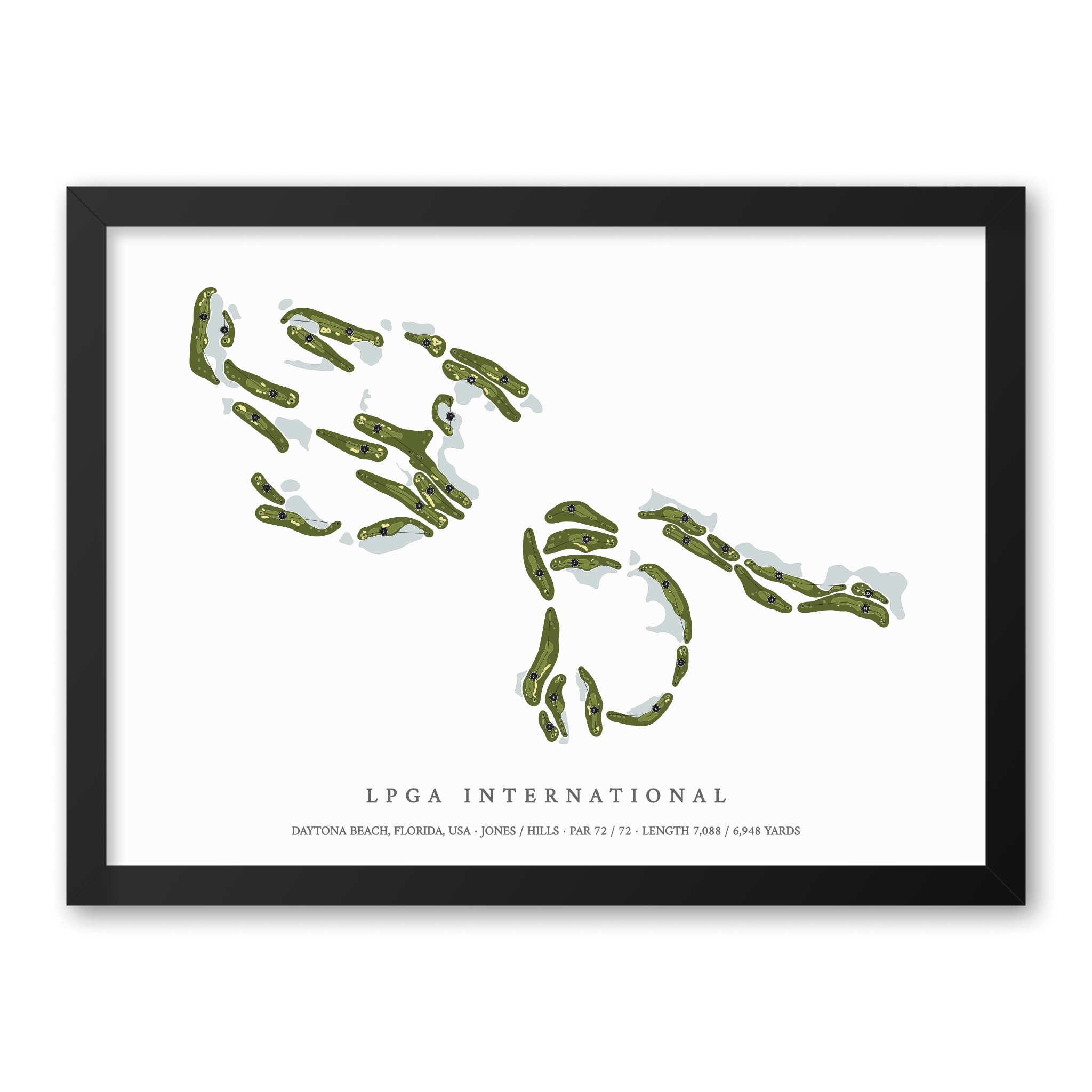 LPGA International | Golf Course Print | Black Frame