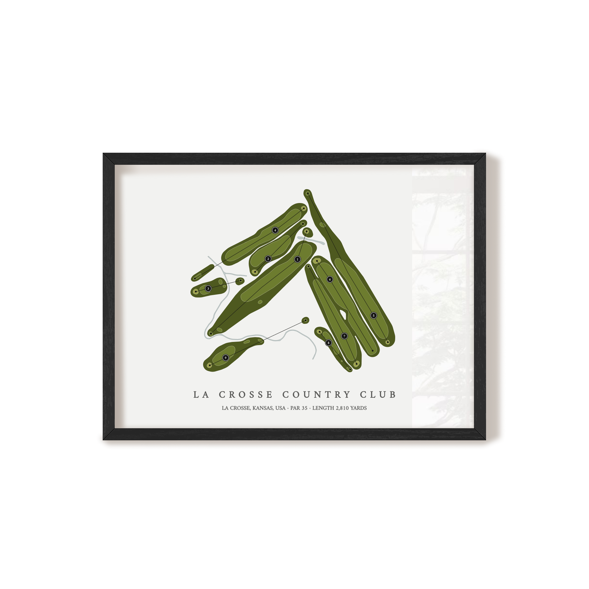 La Crosse Country Club | Golf Course Map | Black Frame