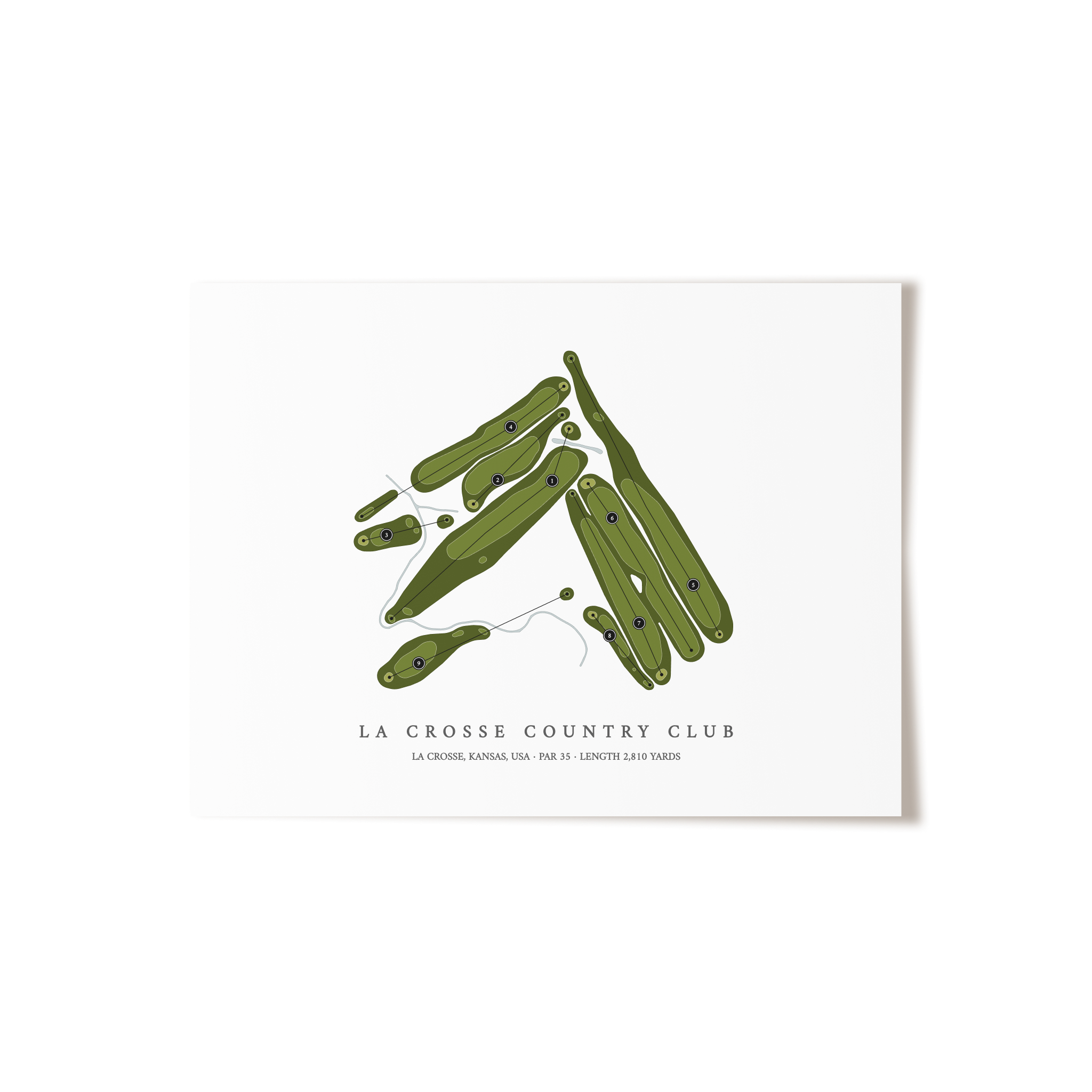 La Crosse Country Club | Golf Course Map | Unframed