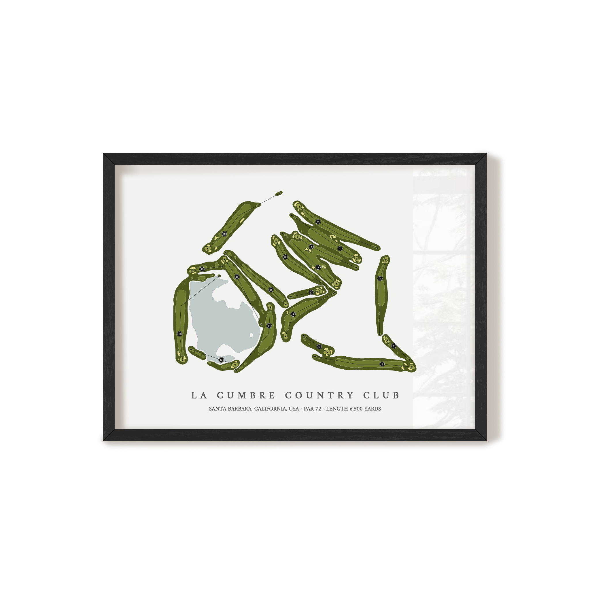 La Cumbre Country Club | Golf Course Map | Black Frame