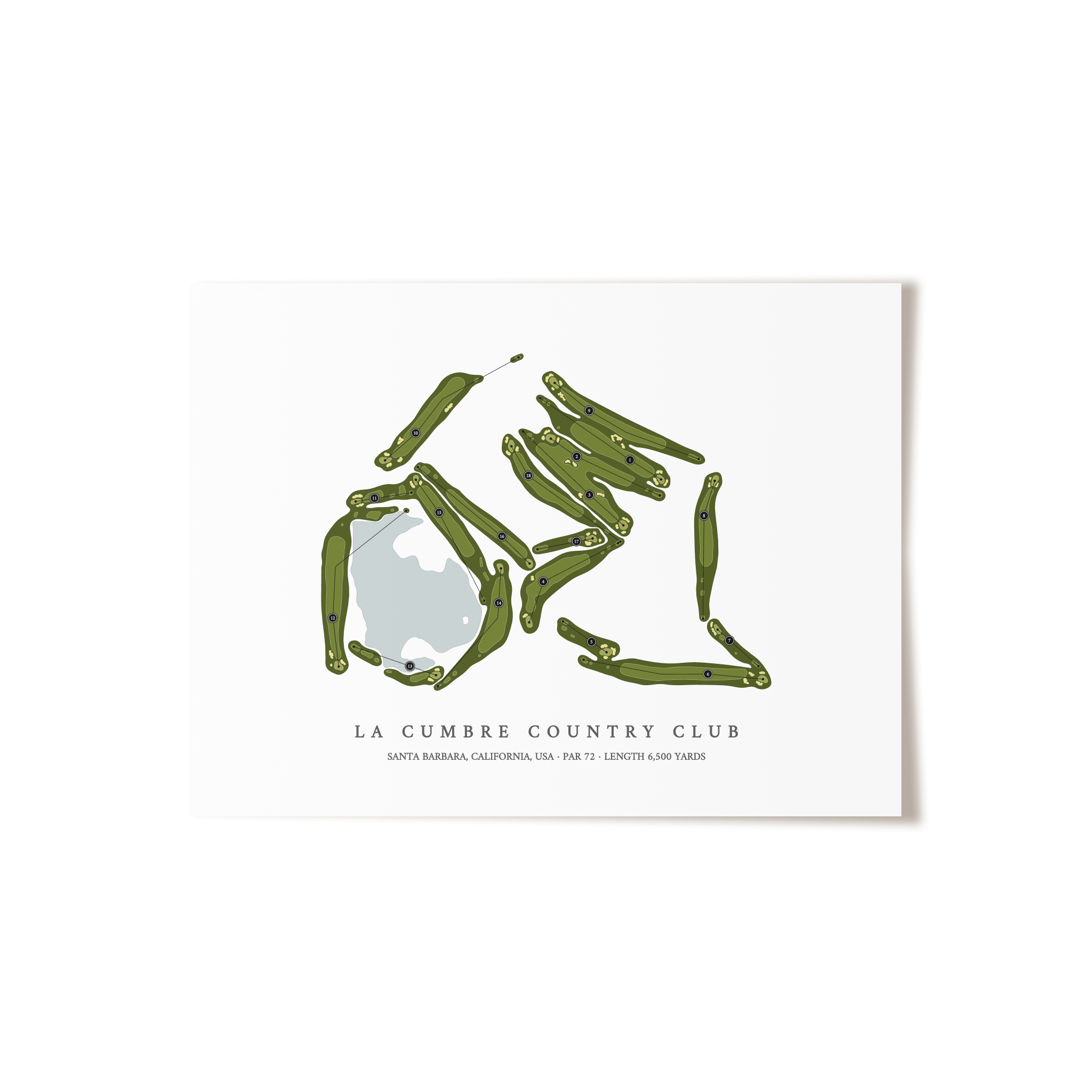 La Cumbre Country Club | Golf Course Map | Unframed