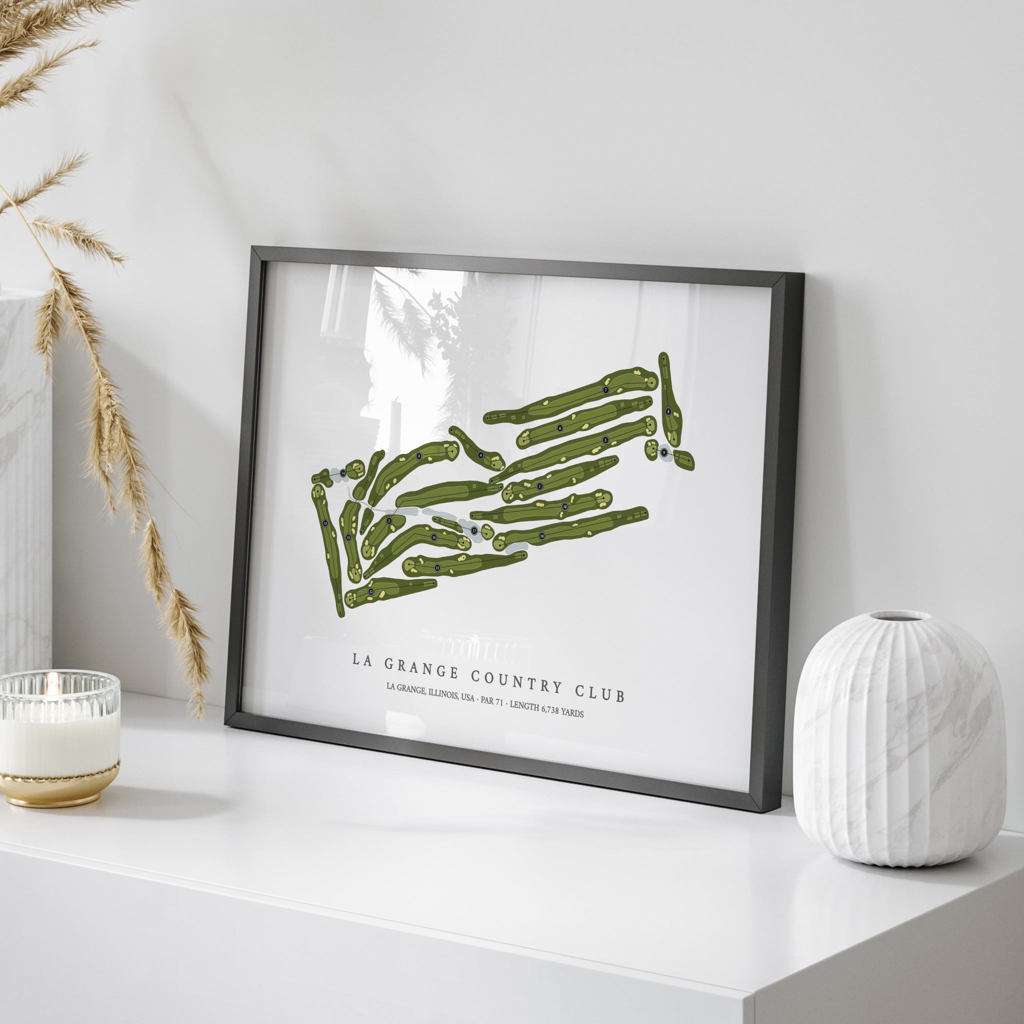La Grange Country Club | Golf Course Print | On Table