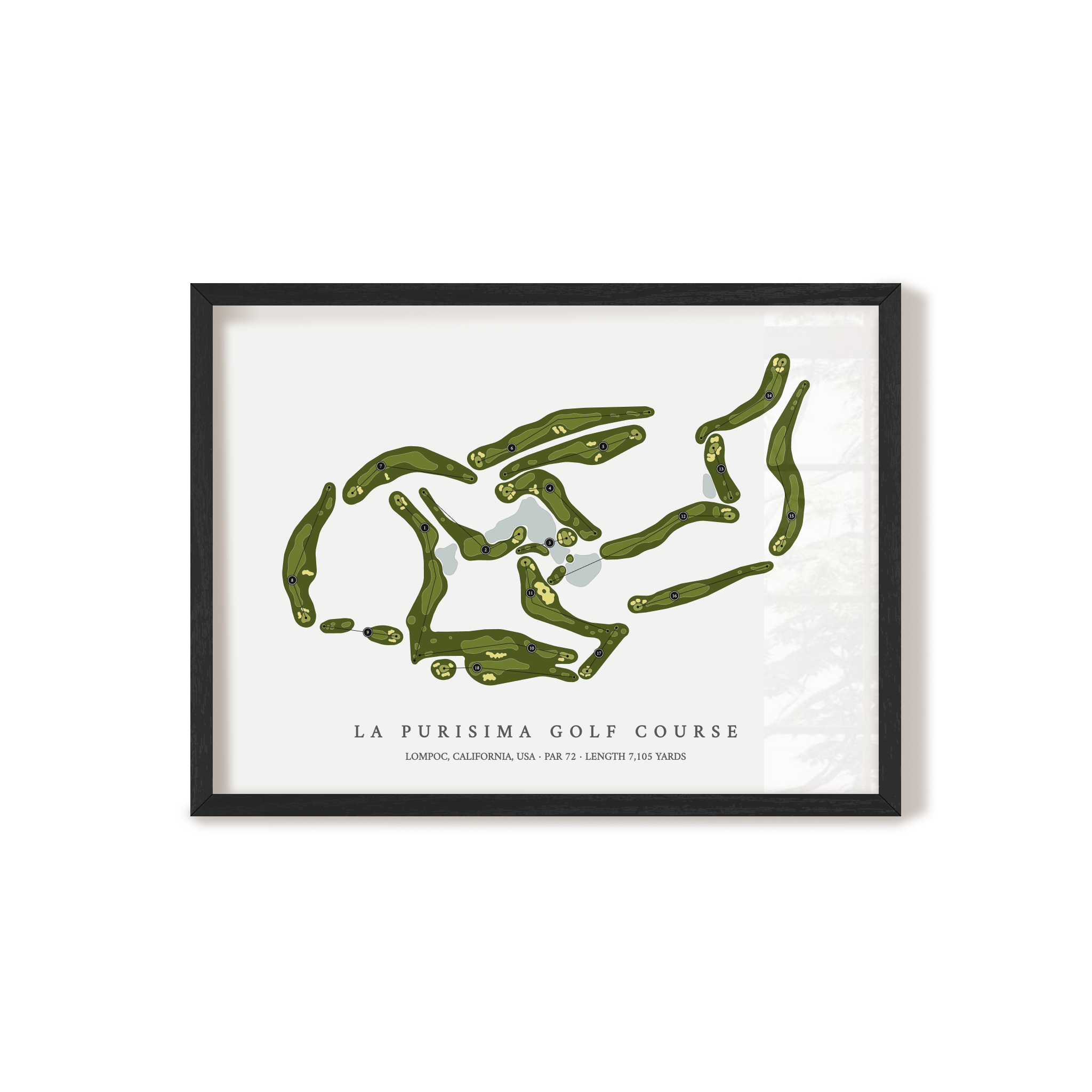 La Purisima Golf Course | Golf Course Map | Black Frame