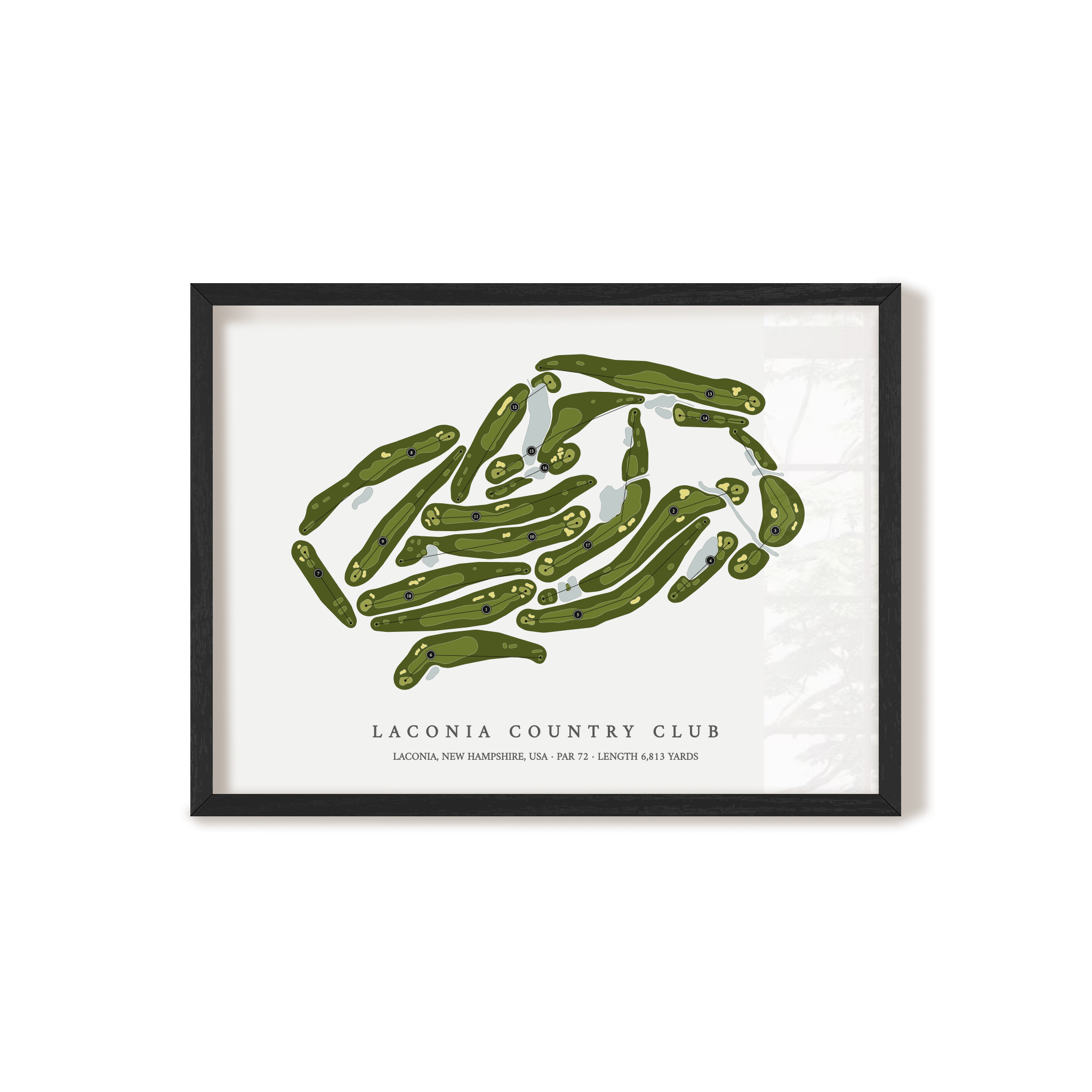 Laconia Country Club | Golf Course Map | Black Frame