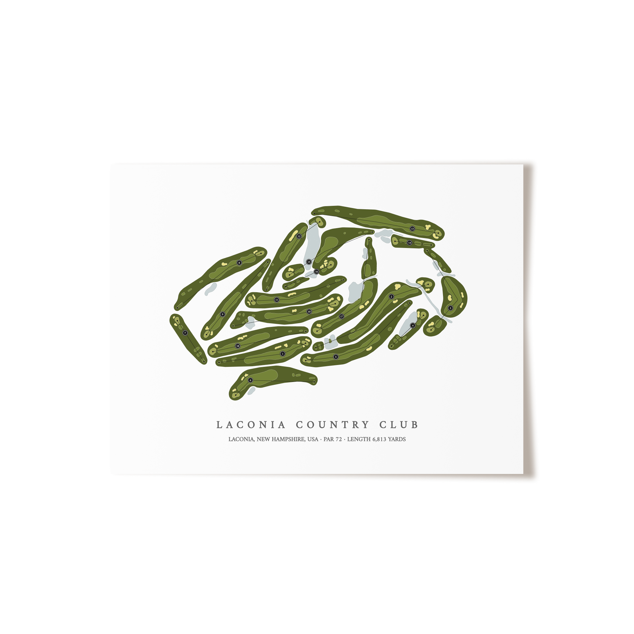 Laconia Country Club | Golf Course Map | Unframed