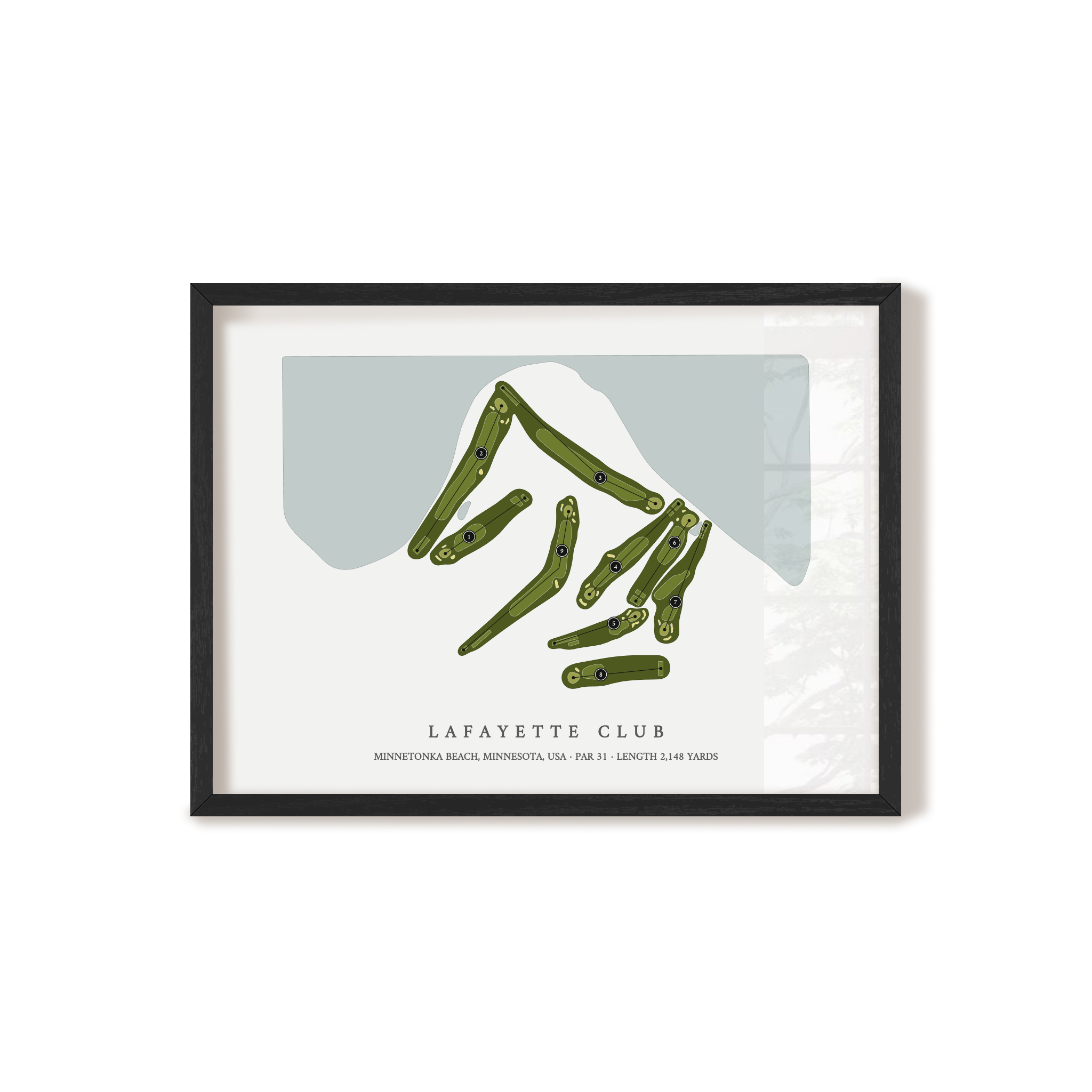Lafayette Club | Golf Course Map | Black Frame