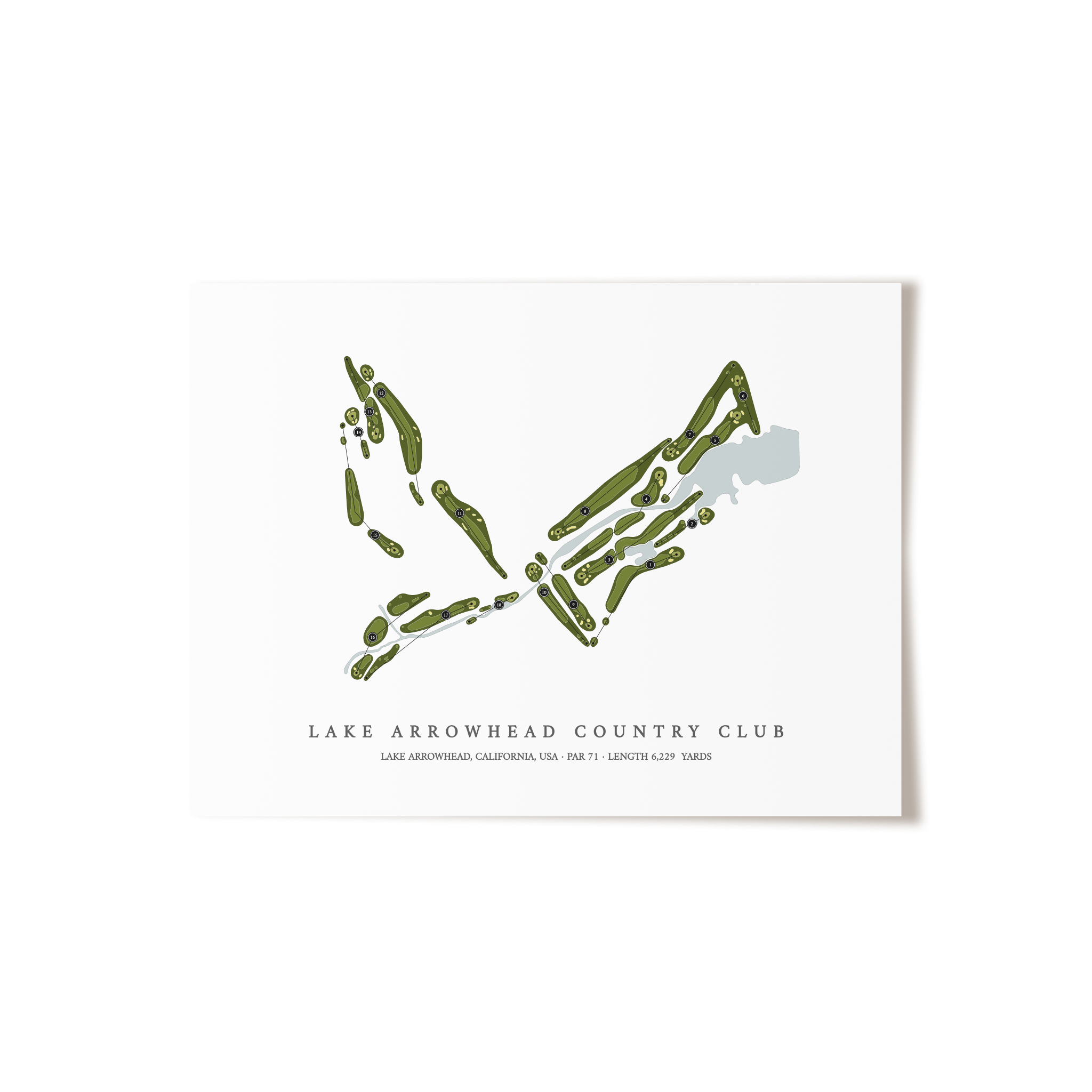 Lake Arrowhead Country Club | Golf Course Map | Unframed