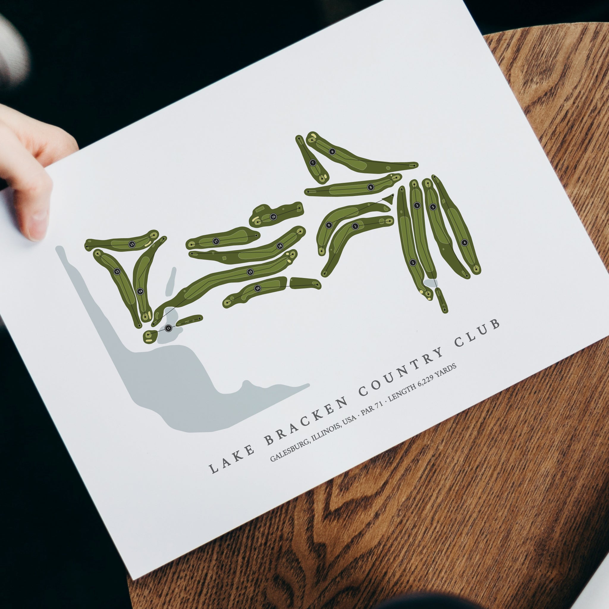 Lake Bracken Country Club | Golf Course Map | With Laptop