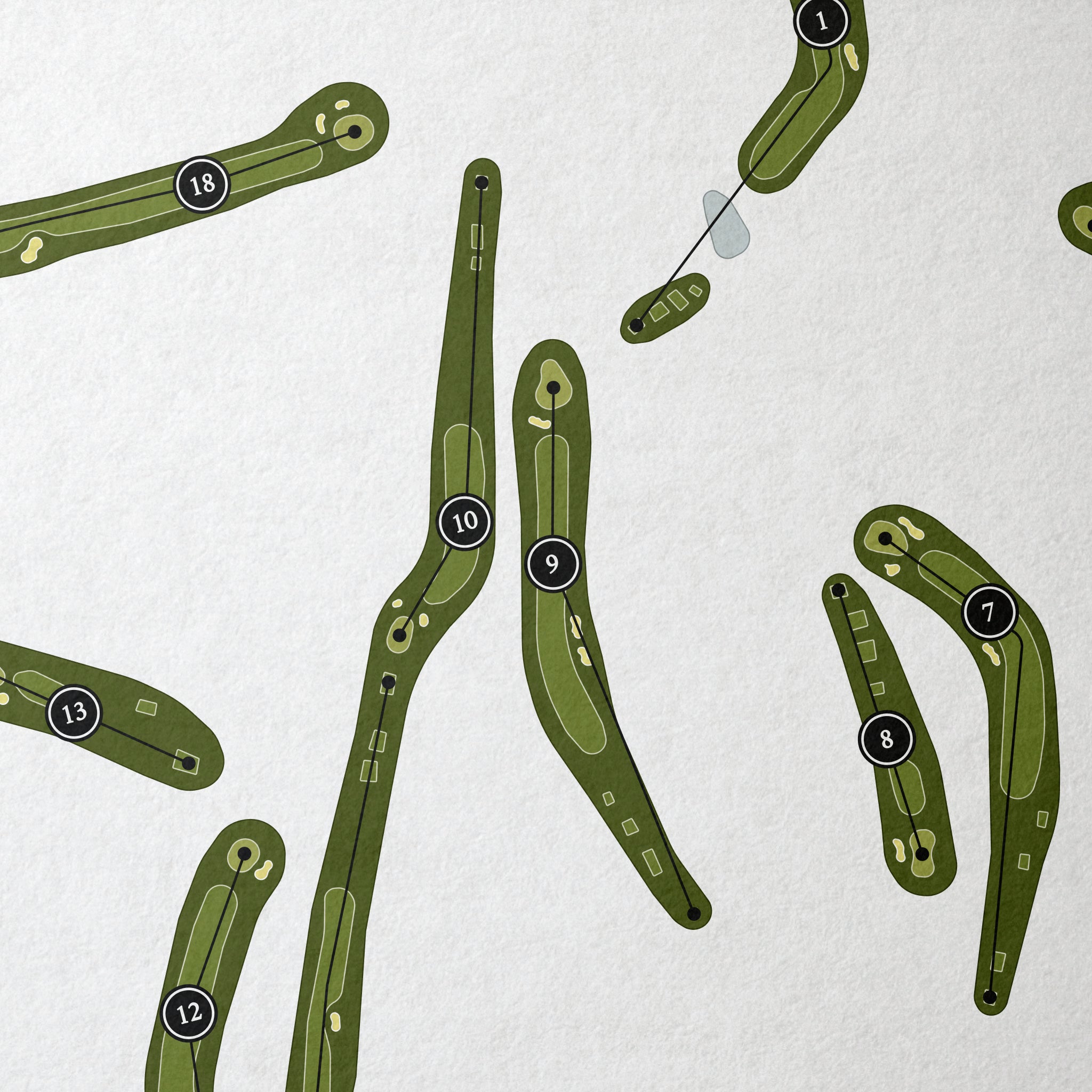 Lake Carroll Golf Course | Golf Course Map | Close Up