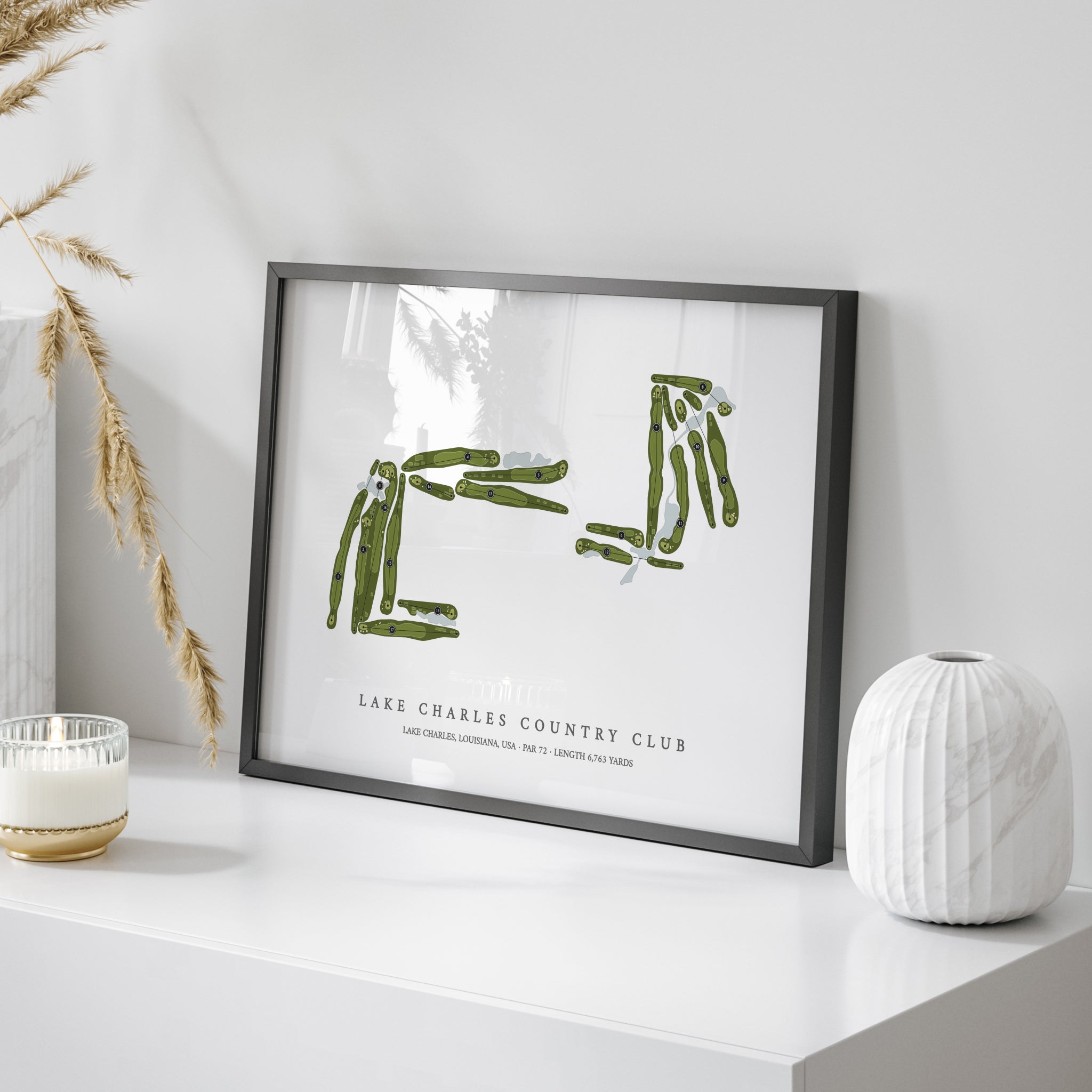 Lake Charles Country Club | Golf Course Map | On Table