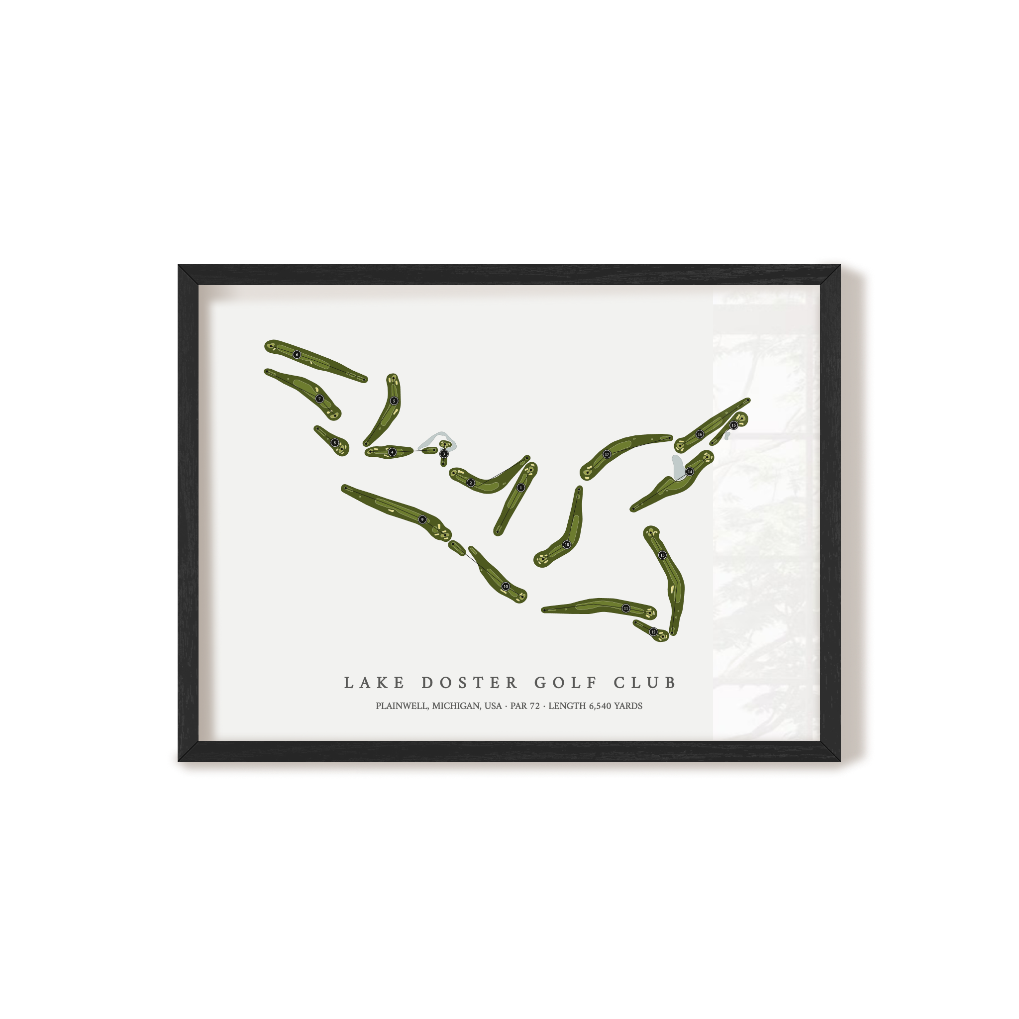 Lake Doster Golf Club | Golf Course Map | Black Frame