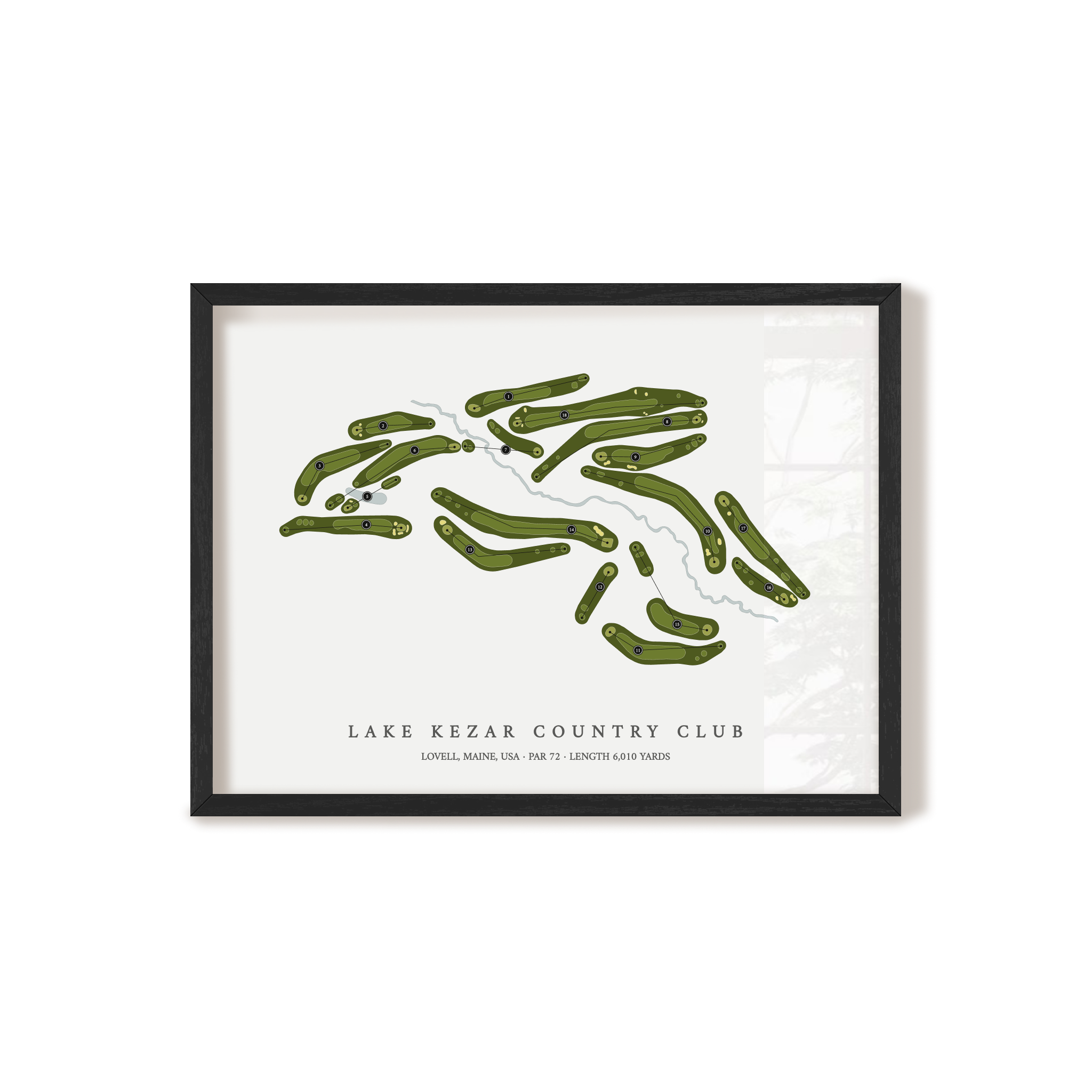 Lake Kezar Country Club | Golf Course Map | Black Frame