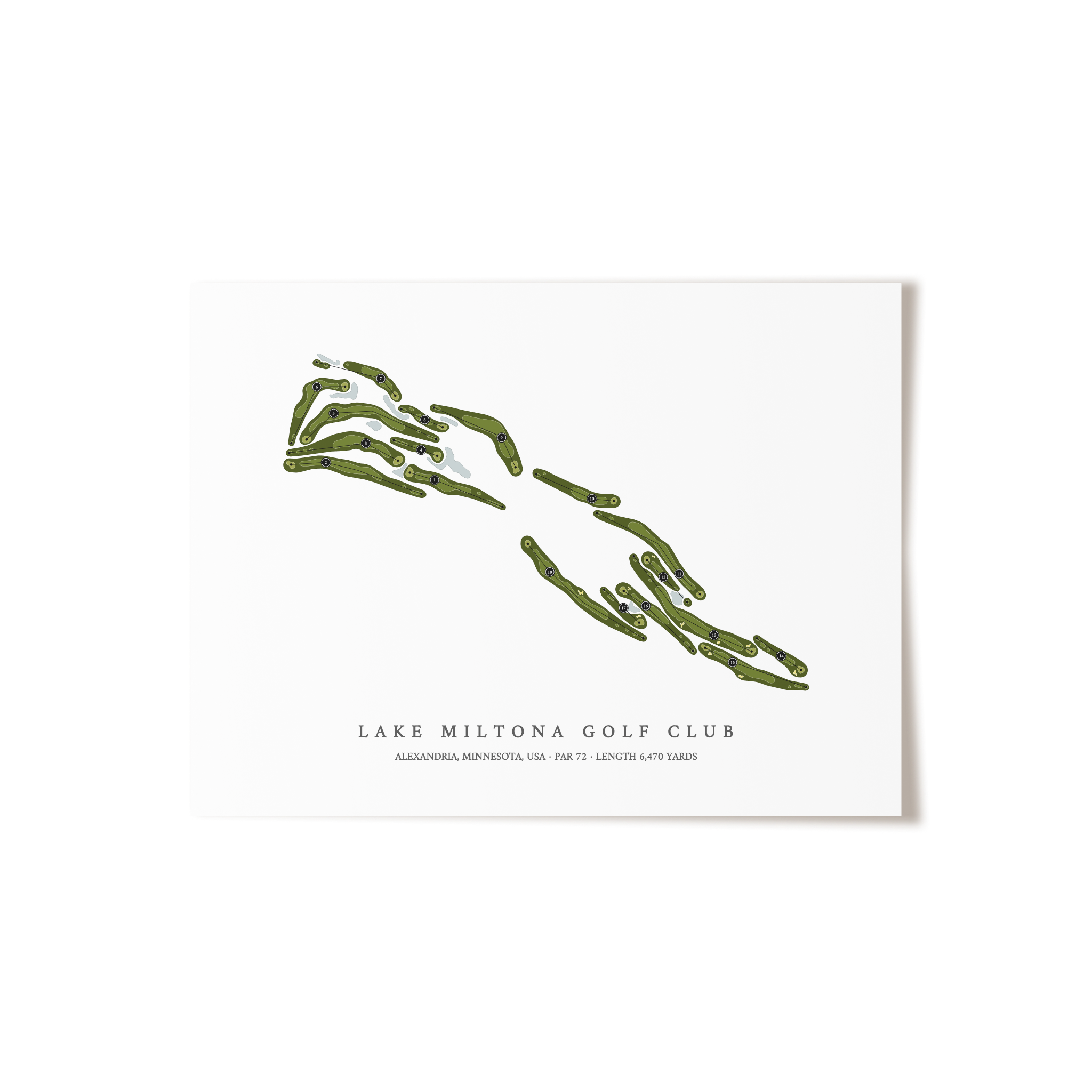 Lake Miltona Golf Club | Golf Course Map | Unframed