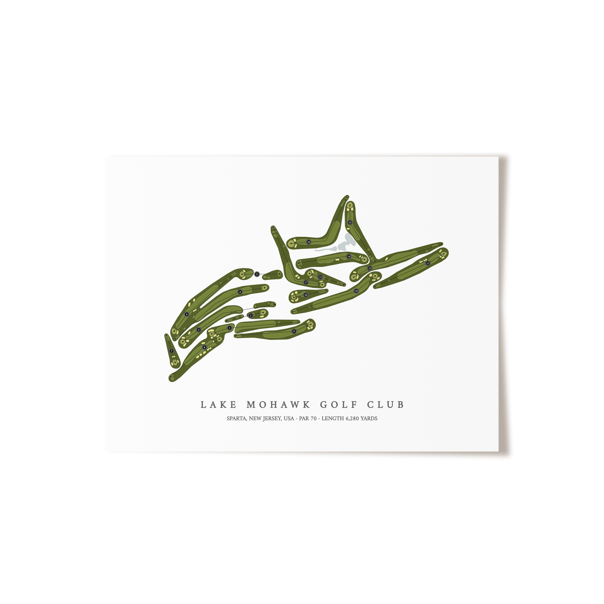 Lake Mohawk Golf Club | Golf Course Map | Unframed