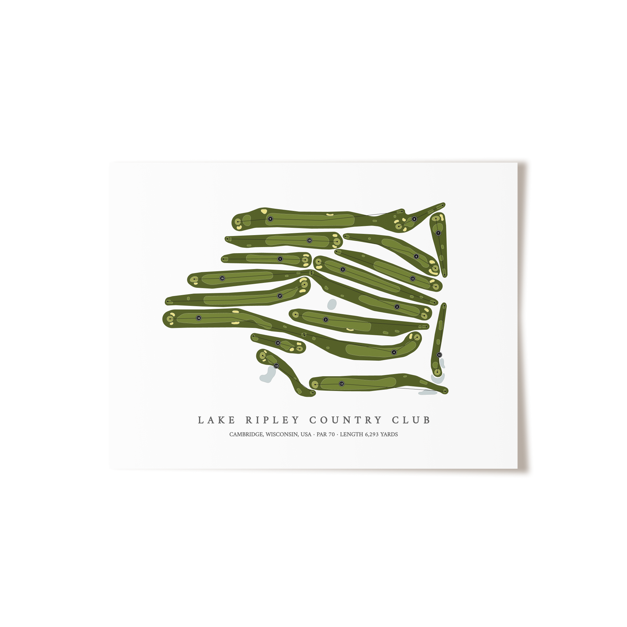 Lake Ripley Country Club | Golf Course Map | Unframed