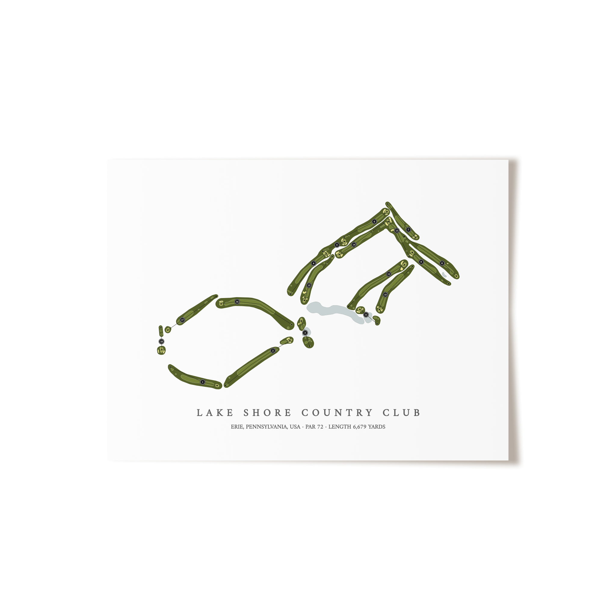 Lake Shore Country Club | Golf Course Map | Unframed