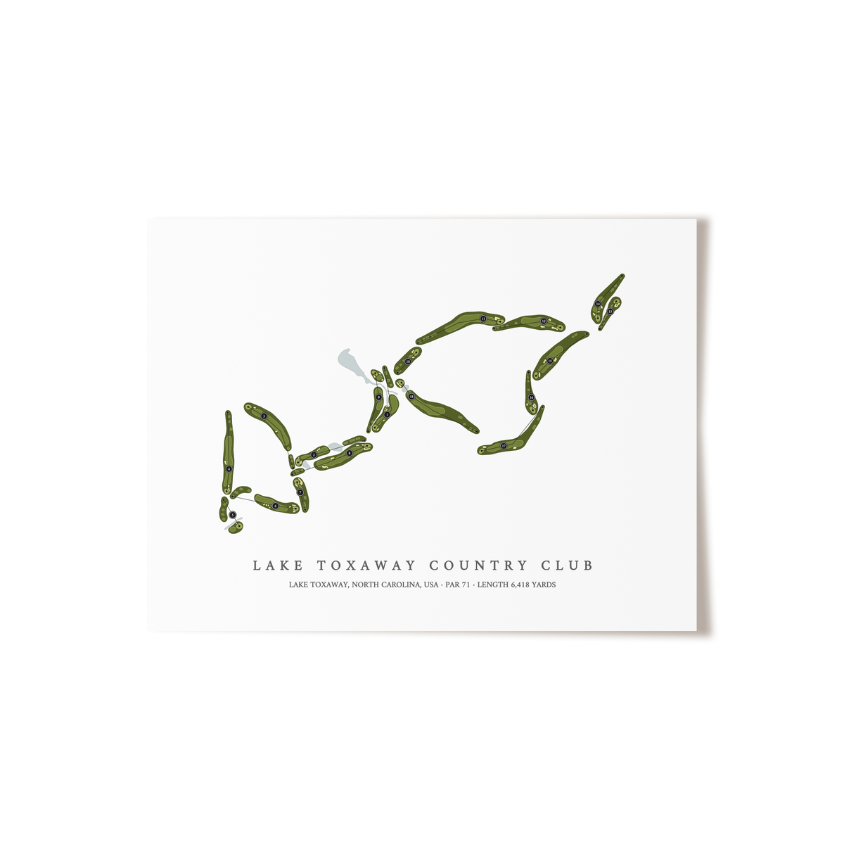 Lake Toxaway Country Club | Golf Course Map | Unframed