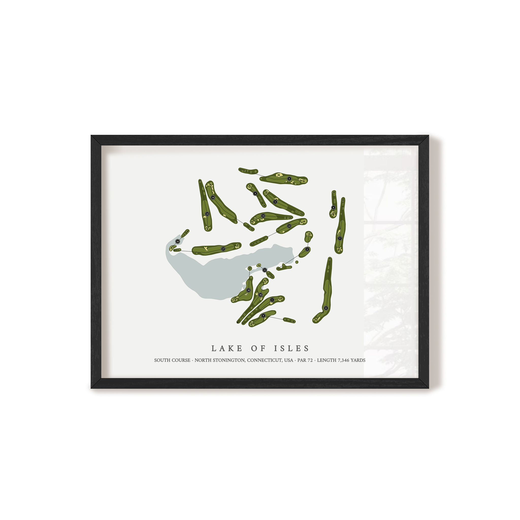Lake of Isles - South Course | Golf Course Map | Black Frame