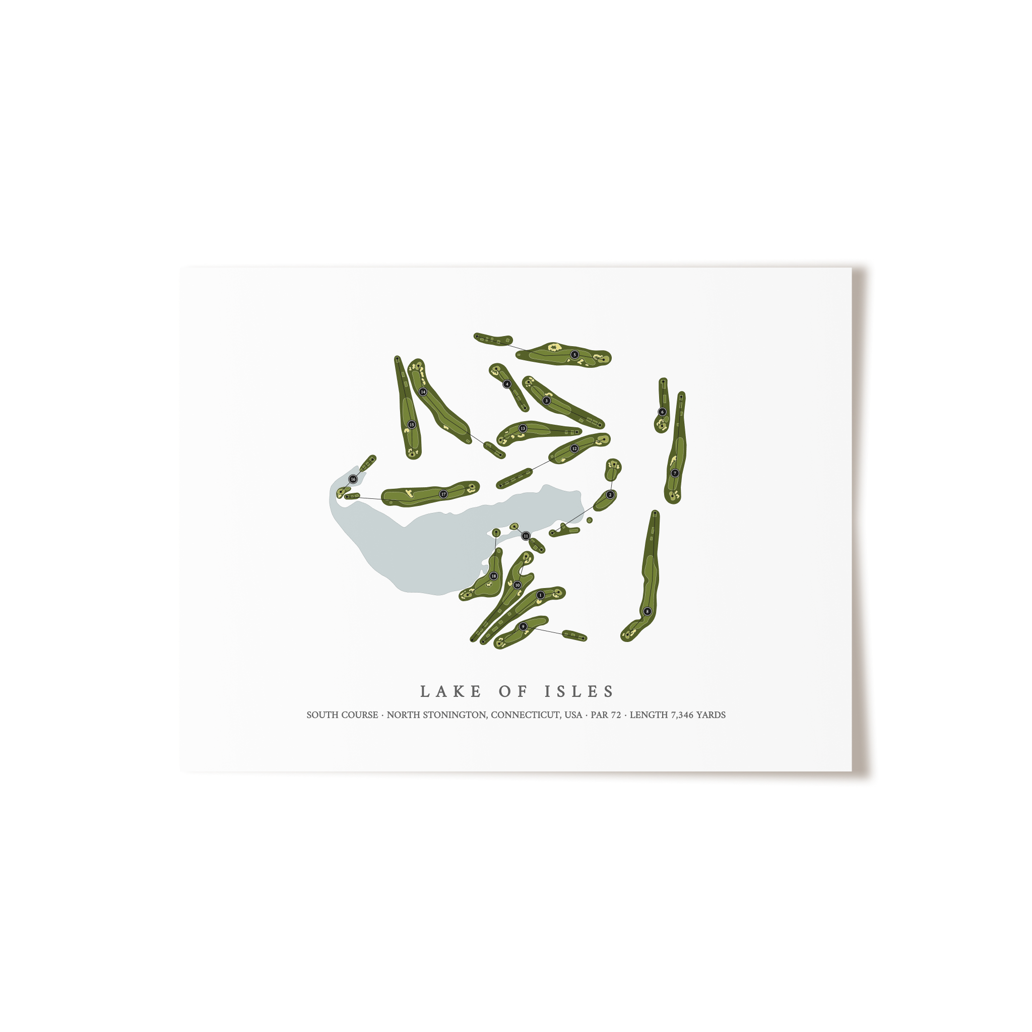 Lake of Isles - South Course | Golf Course Map | Unframed