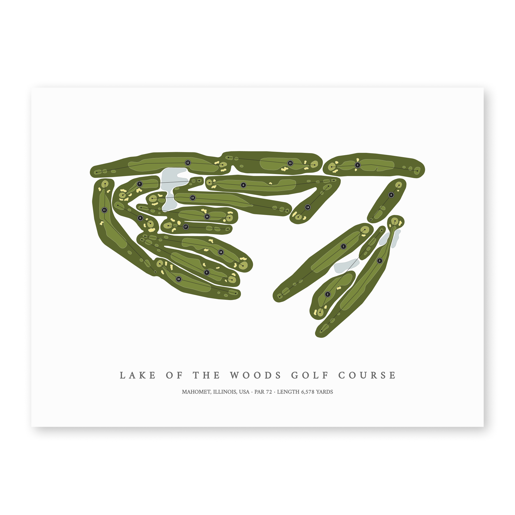 Lake of the Woods Golf Course | Golf Course Map | Unframed