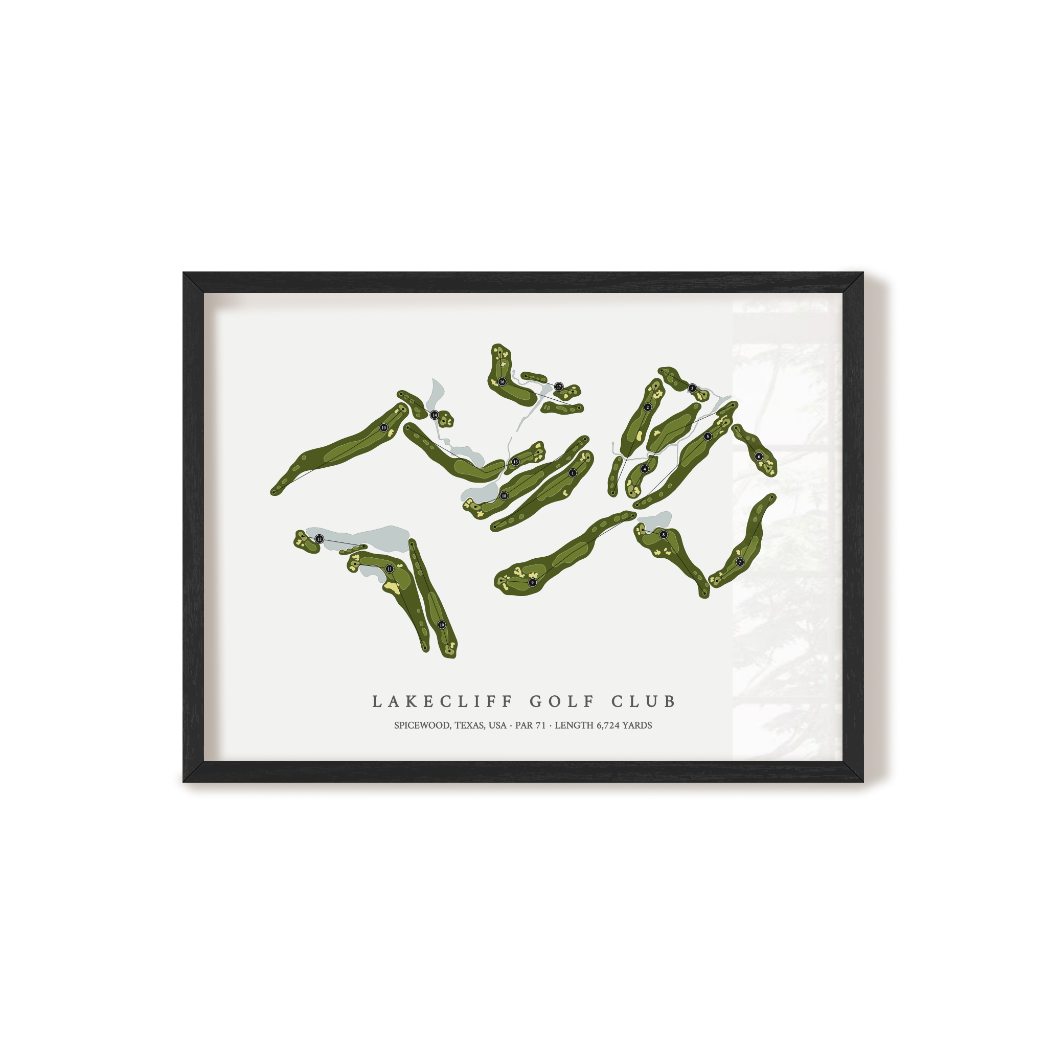 Lakecliff Golf Club | Golf Course Map | Black Frame