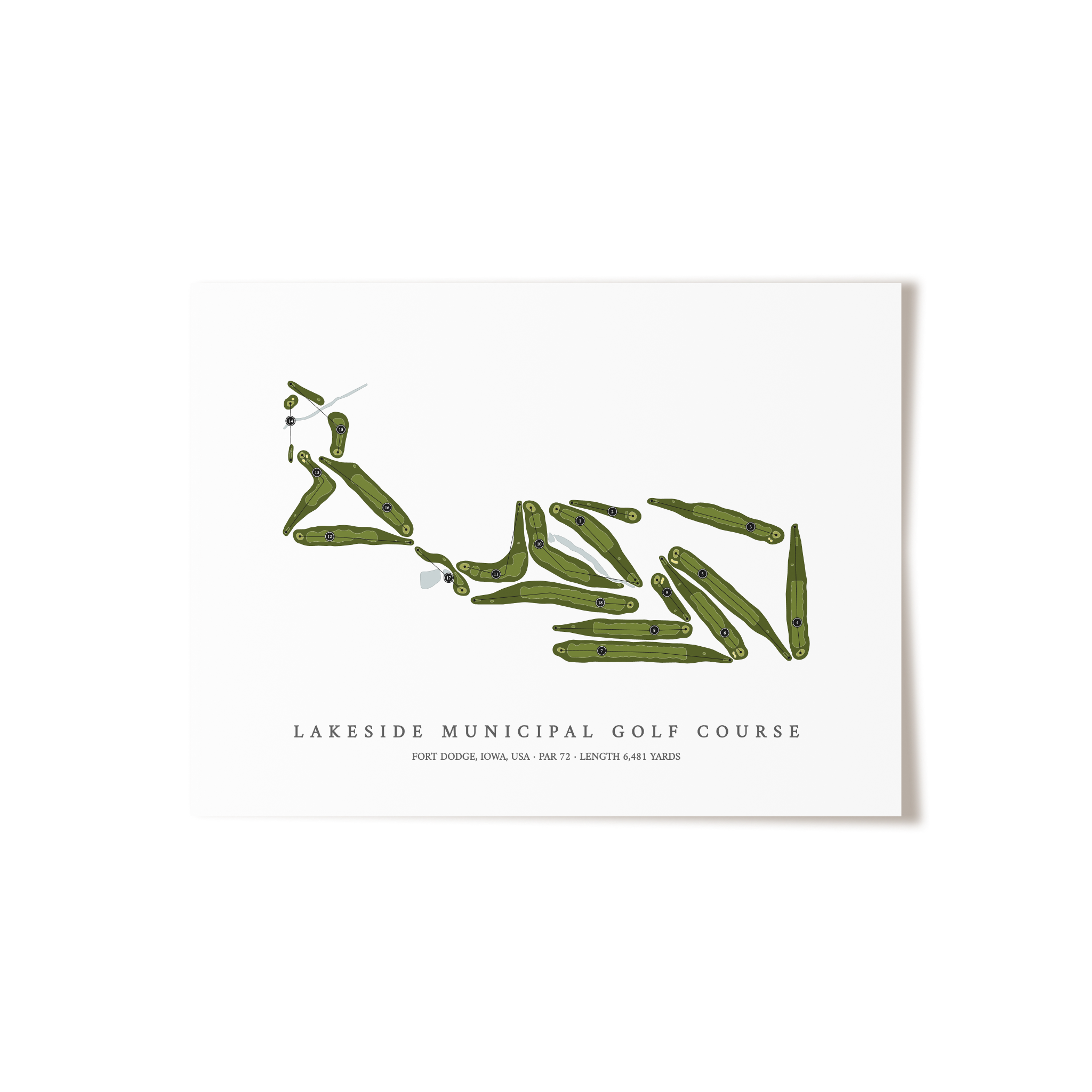 Lakeside Municipal Golf Course | Golf Course Map | Unframed