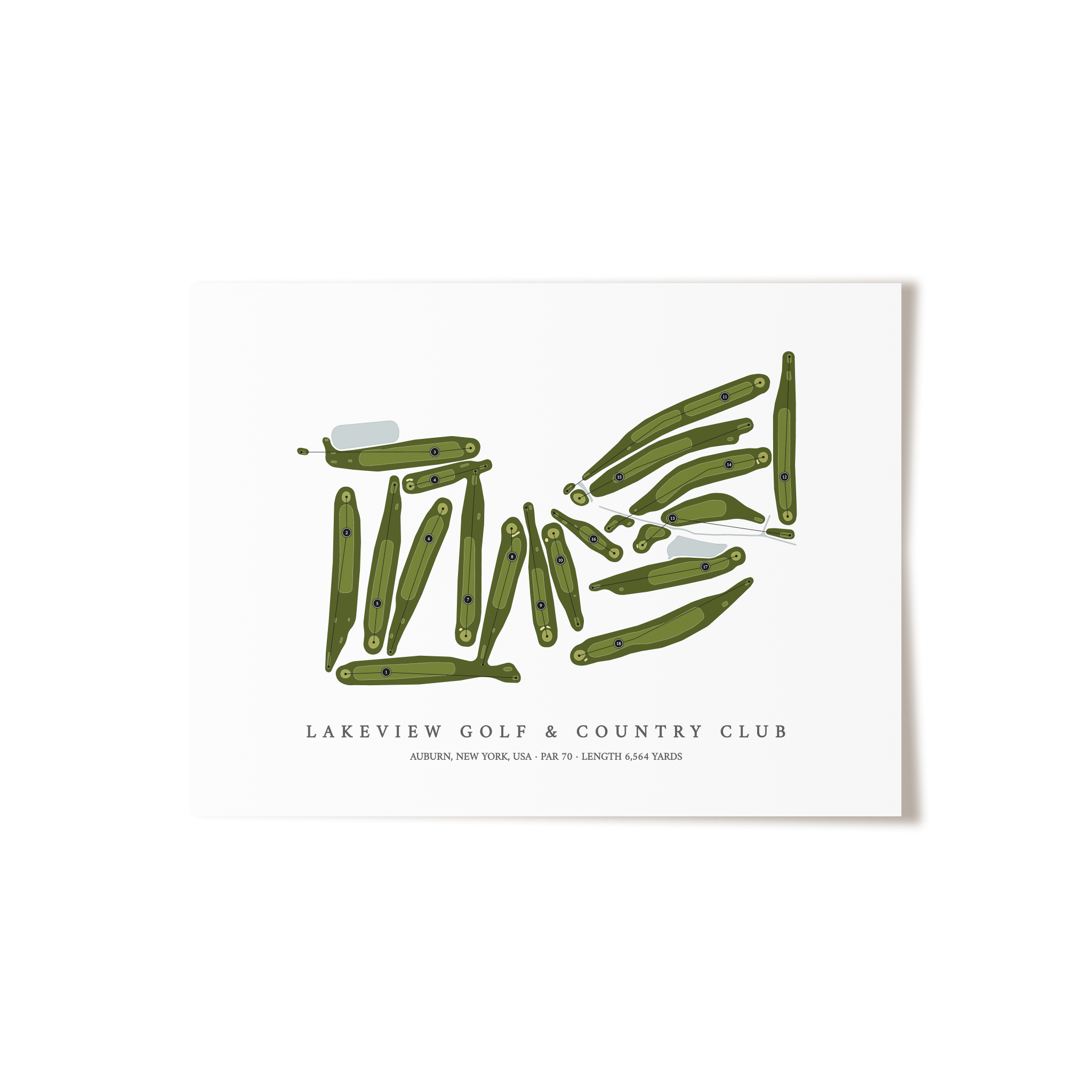 Lakeview Golf & Country Club | Golf Course Map | Unframed