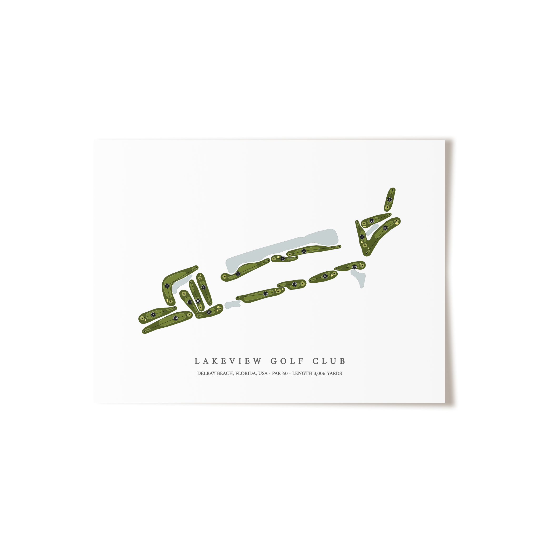 Lakeview Golf Club | Golf Course Map | Unframed