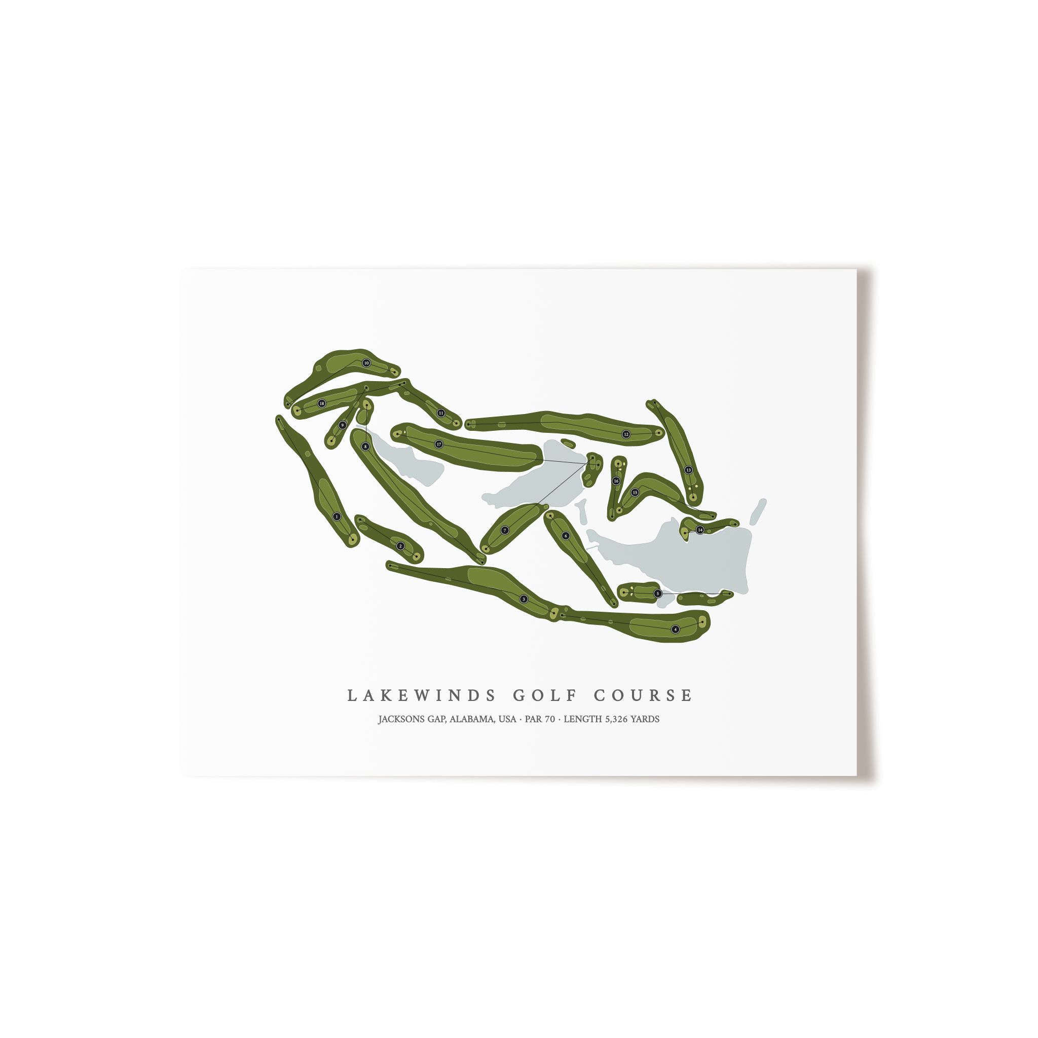 Lakewinds Golf Course | Golf Course Map | Unframed