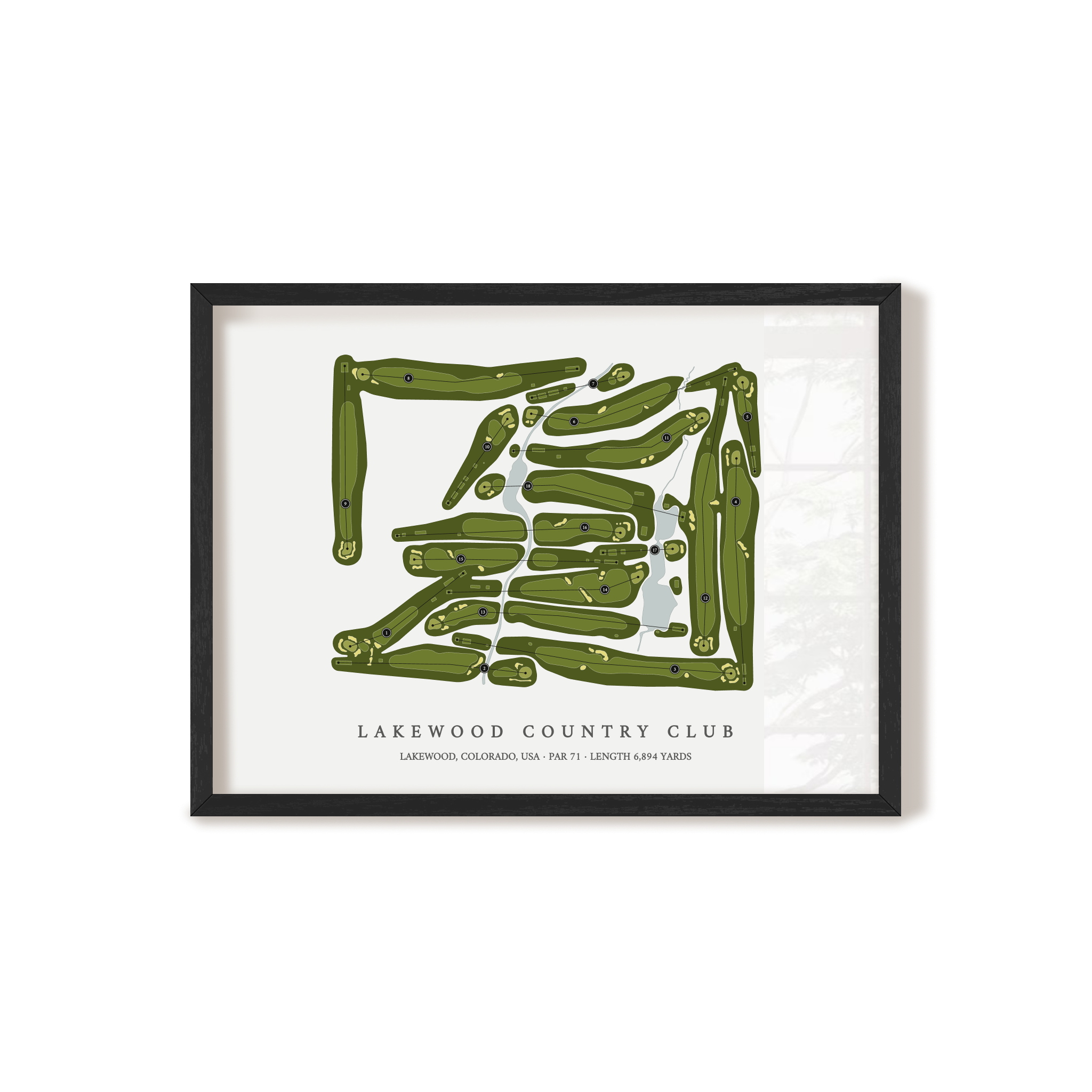 Lakewood Country Club | Golf Course Print | Black Frame