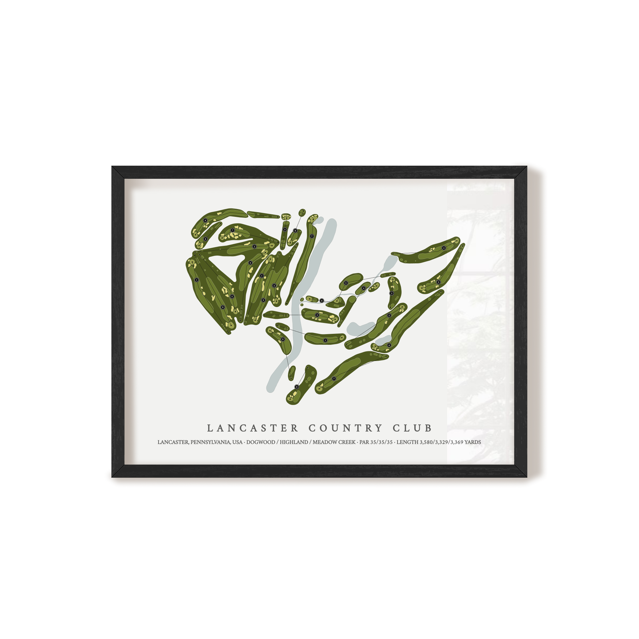 Lancaster Country Club | Golf Course Map | Black+Frame