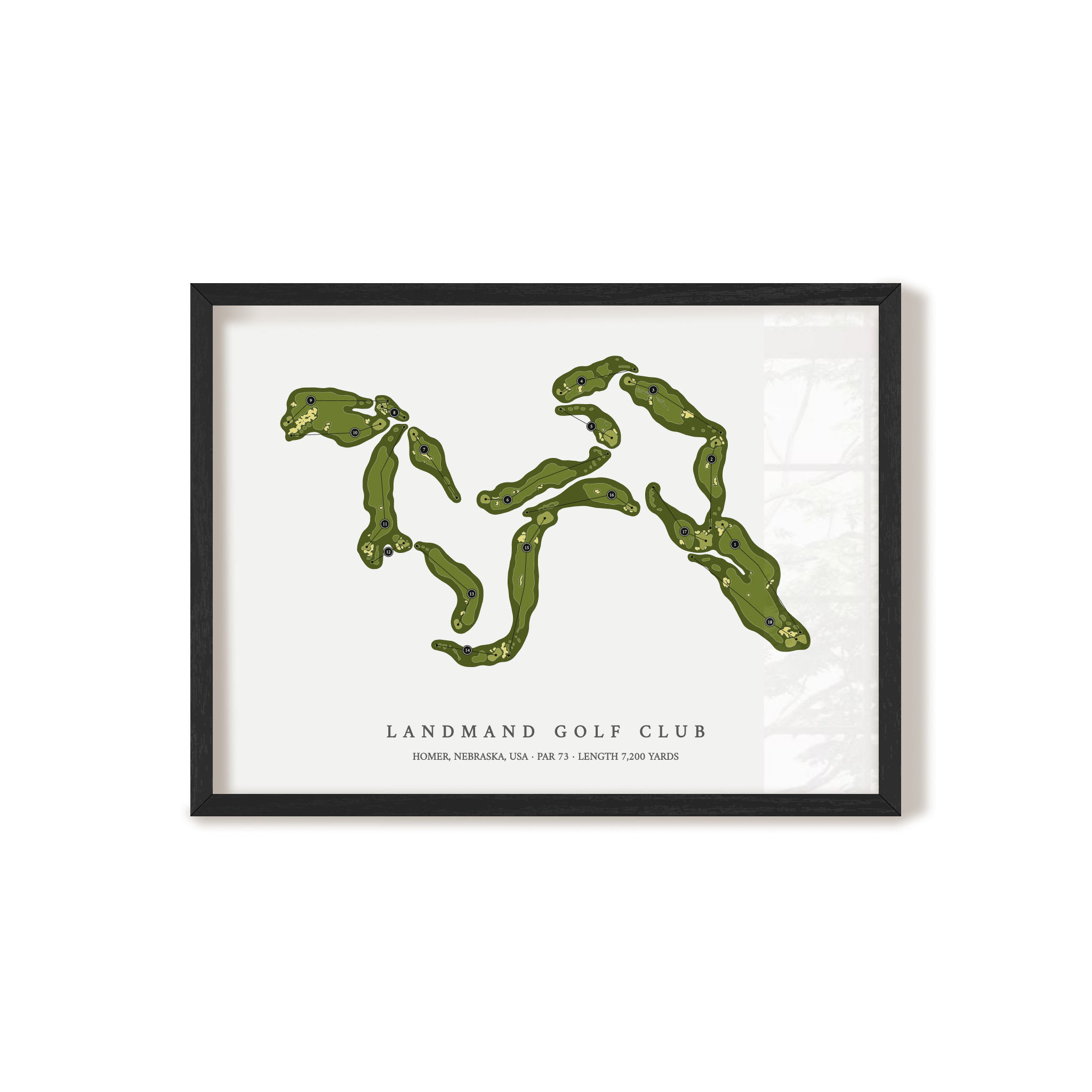 Landmand Golf Club | Golf Course Map | Black Frame