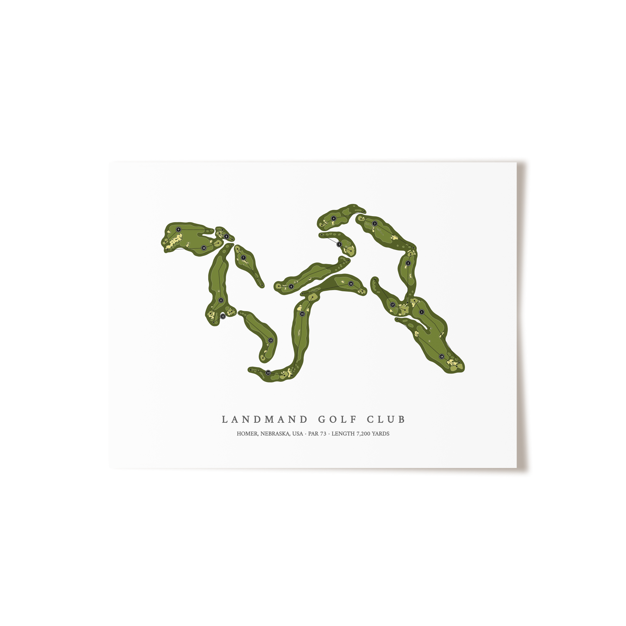 Landmand Golf Club | Golf Course Map | Unframed