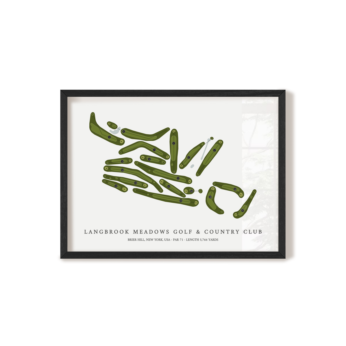Langbrook Meadows Golf & Country Club | Golf Course Map | Black Frame