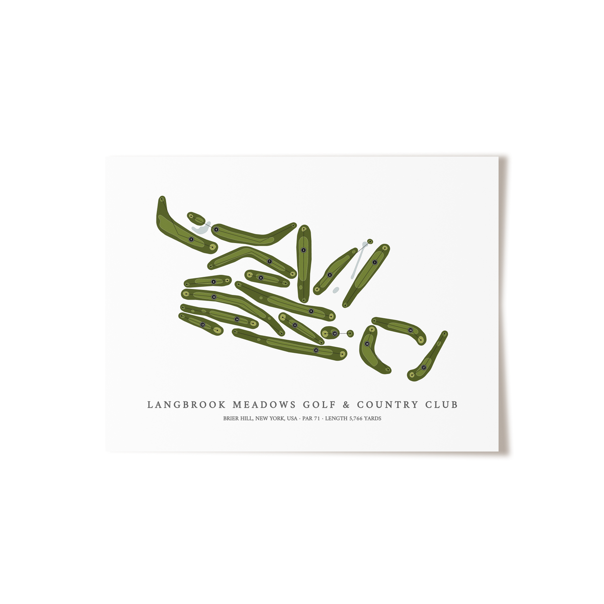 Langbrook Meadows Golf & Country Club | Golf Course Map | Unframed