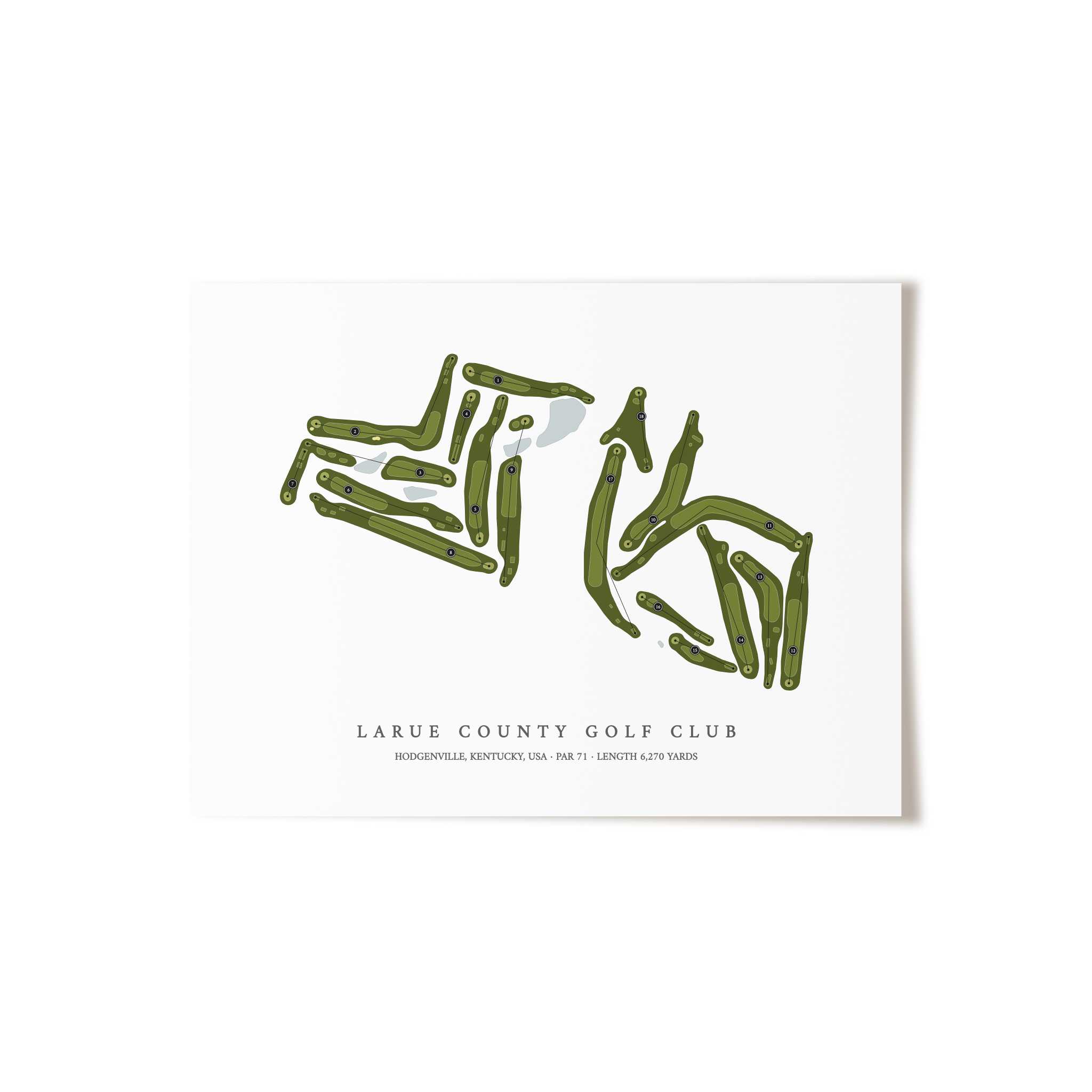 Larue County Golf Club | Golf Course Map | Unframed