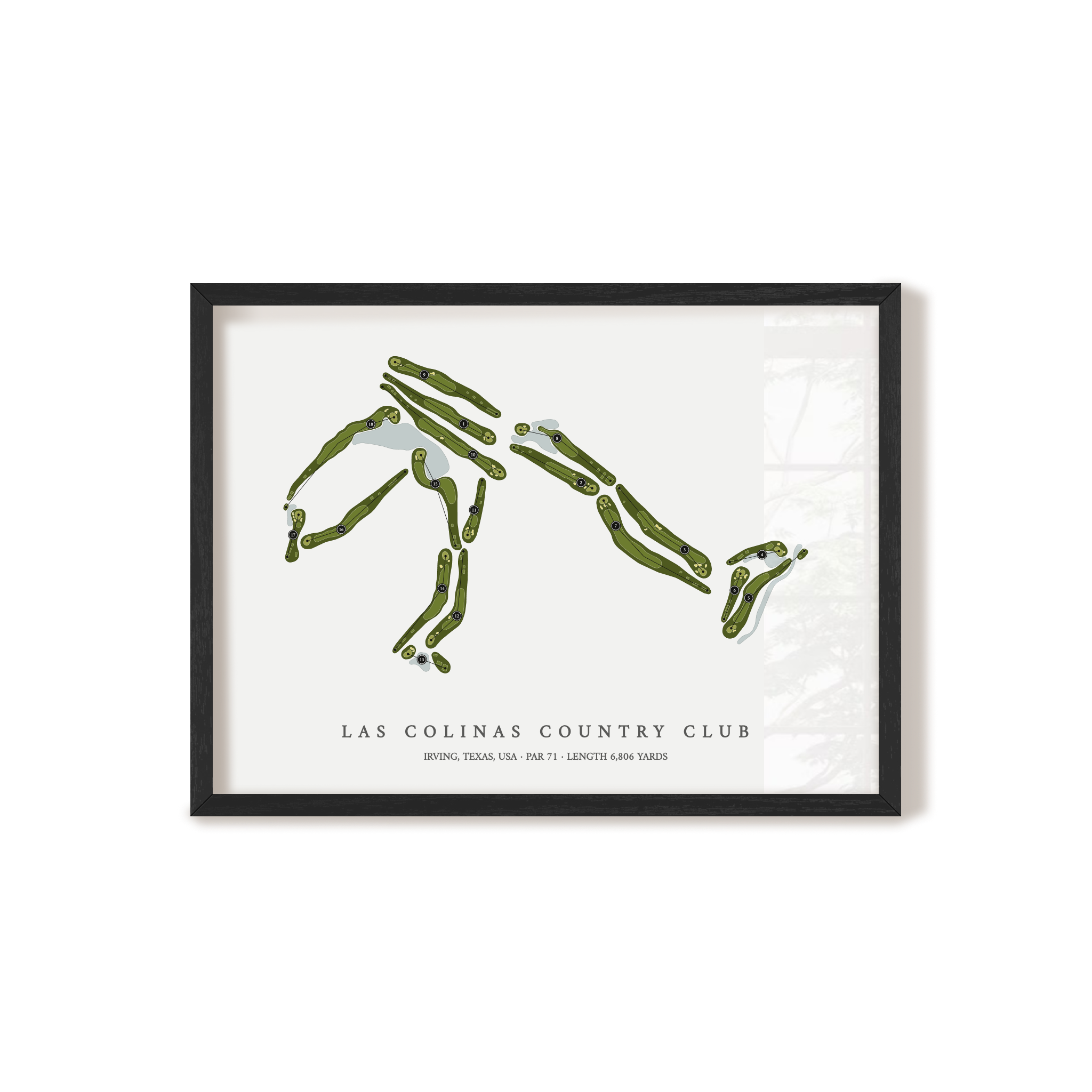 Las Colinas Country Club | Golf Course Map | Black Frame