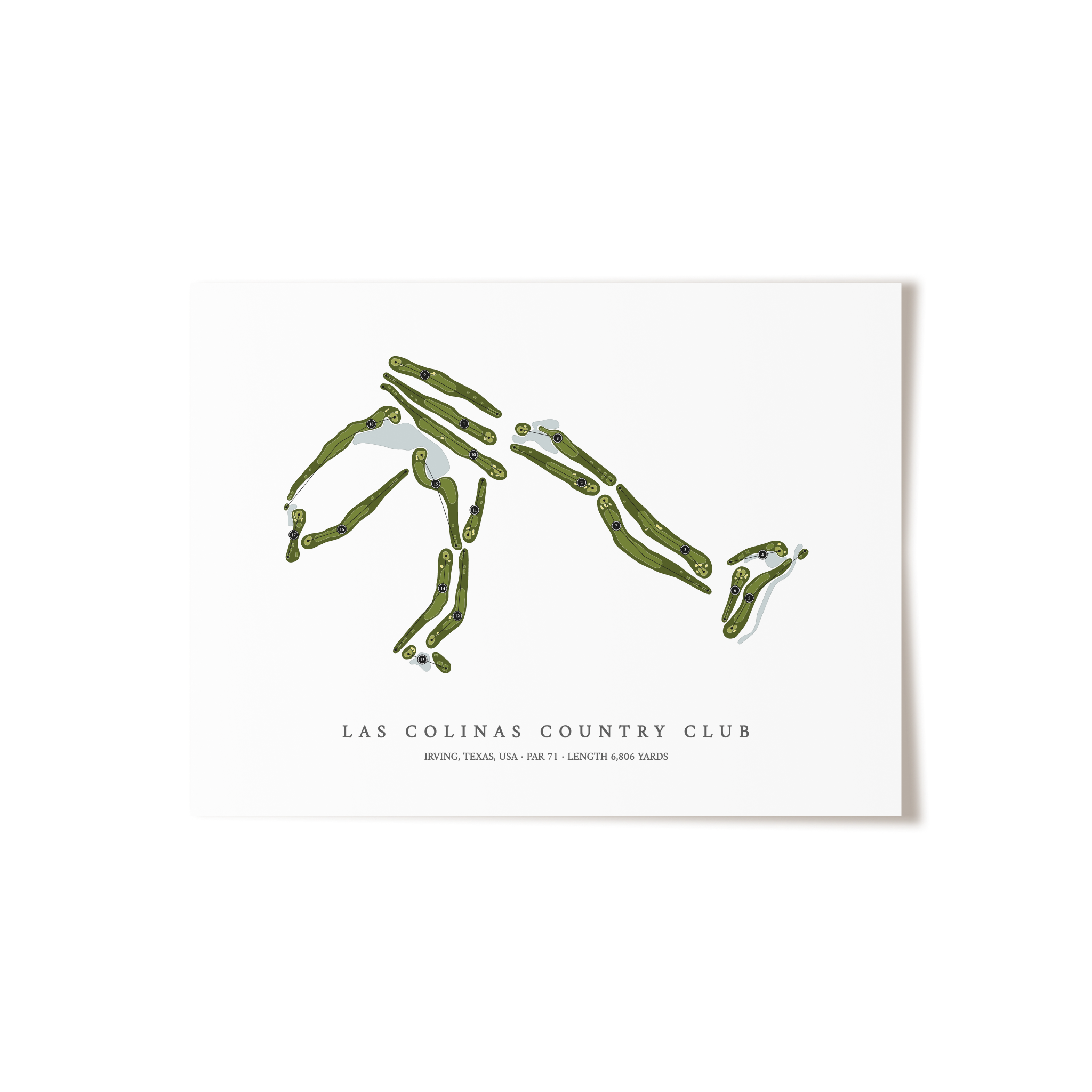 Las Colinas Country Club | Golf Course Map | Unframed